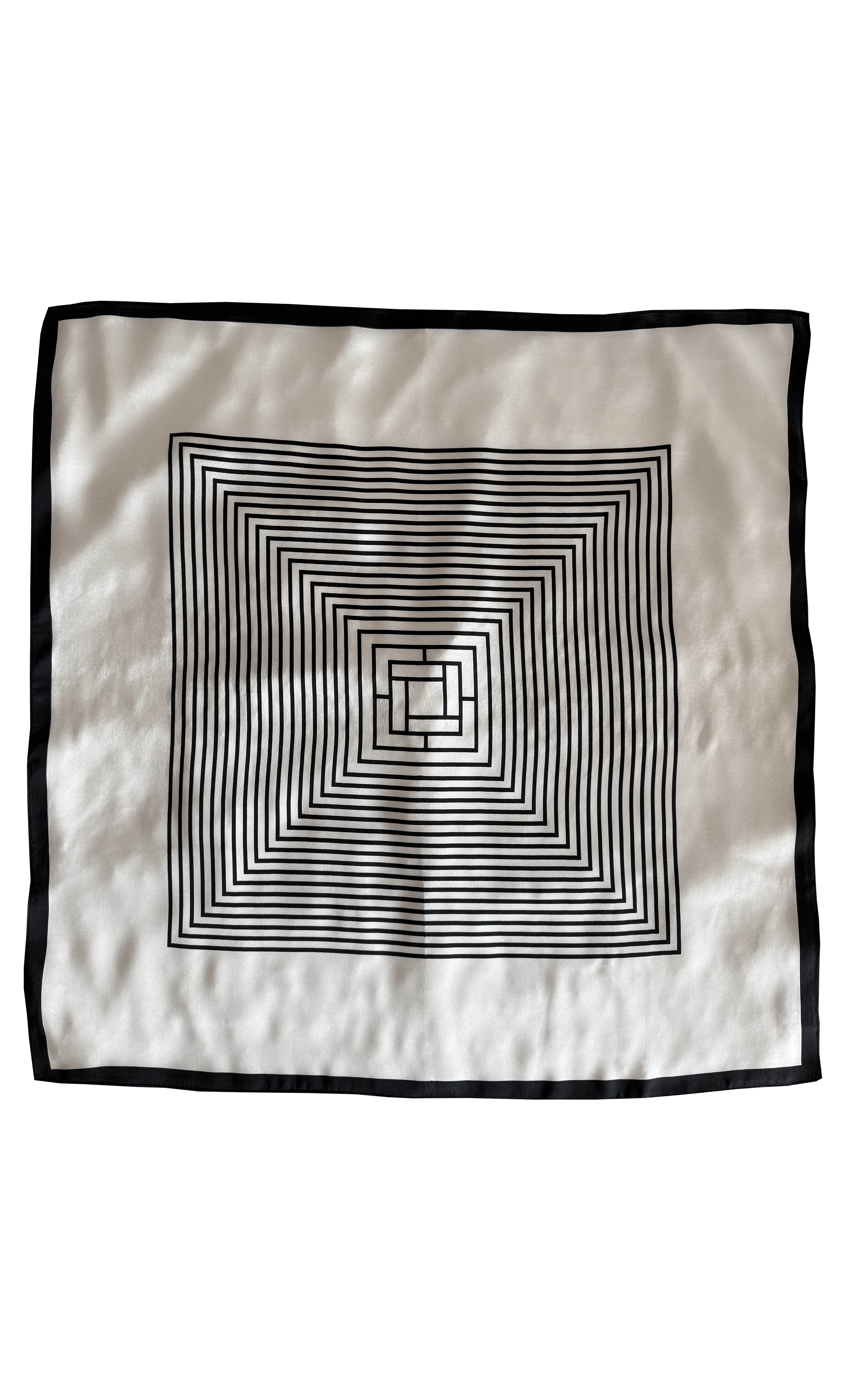 100% Silk Printed Monochrome Scarf | Tunik Accessories