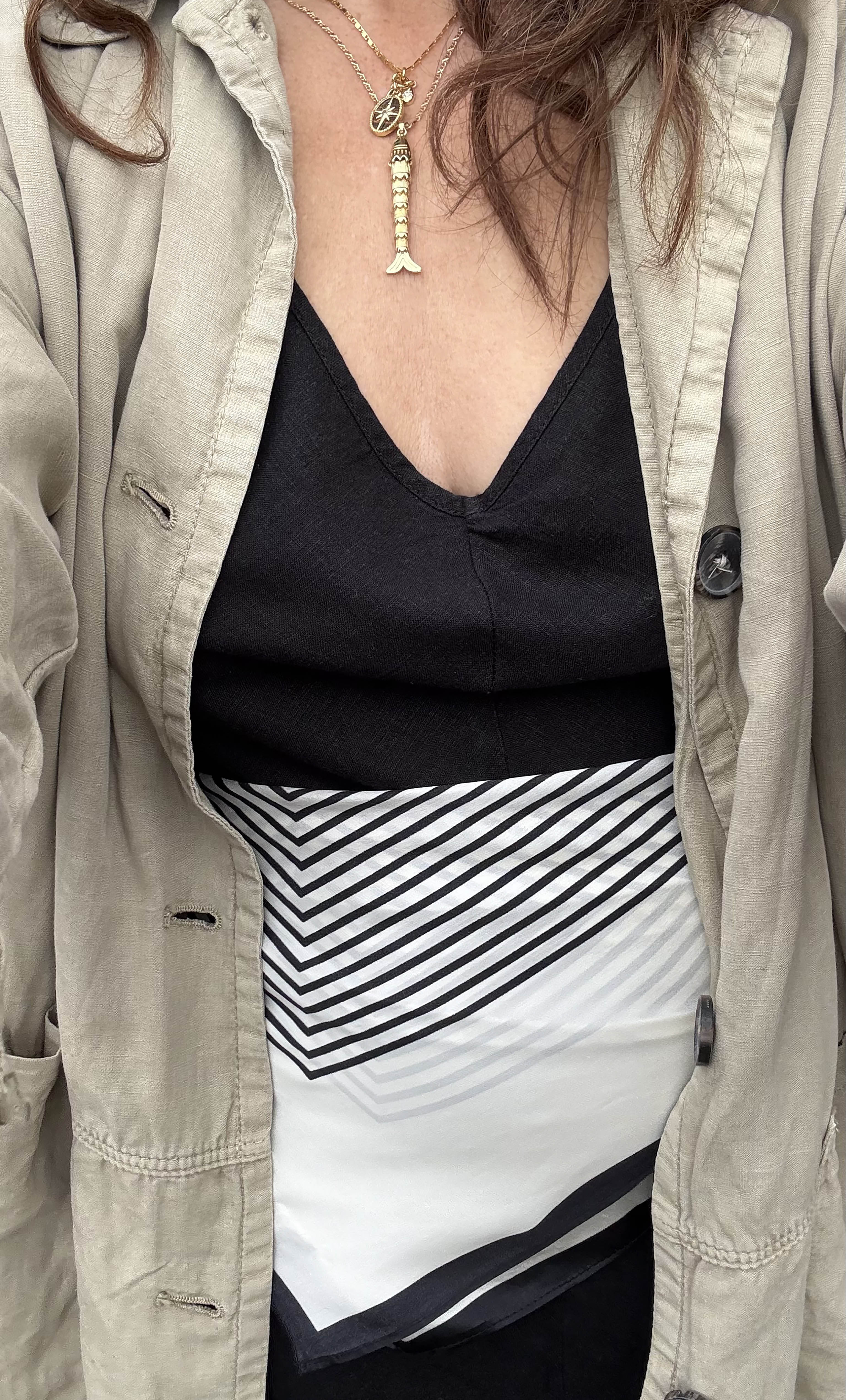100% Silk Printed Monochrome Scarf | Tunik Accessories