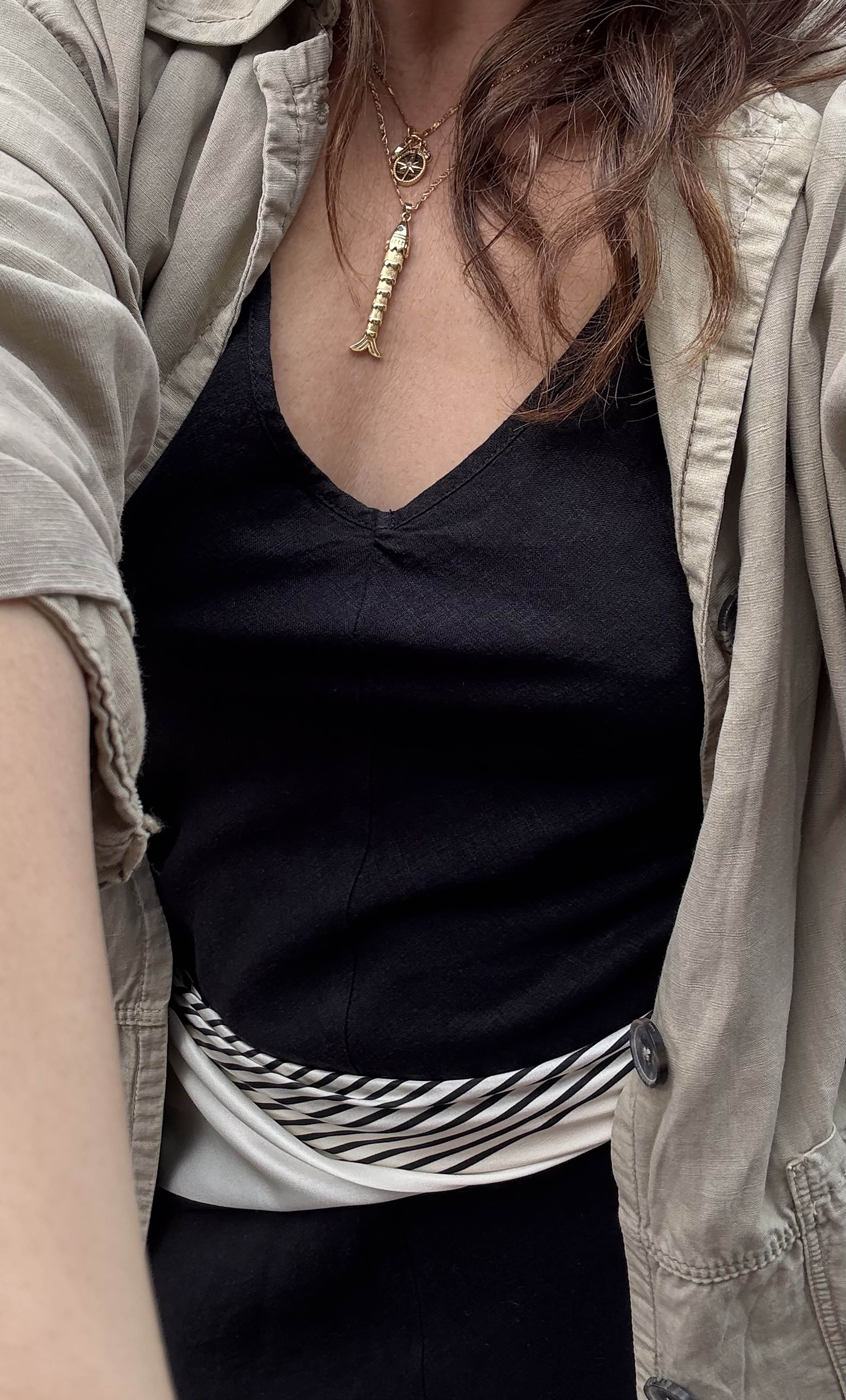 100% Silk Printed Monochrome Scarf | Tunik Accessories