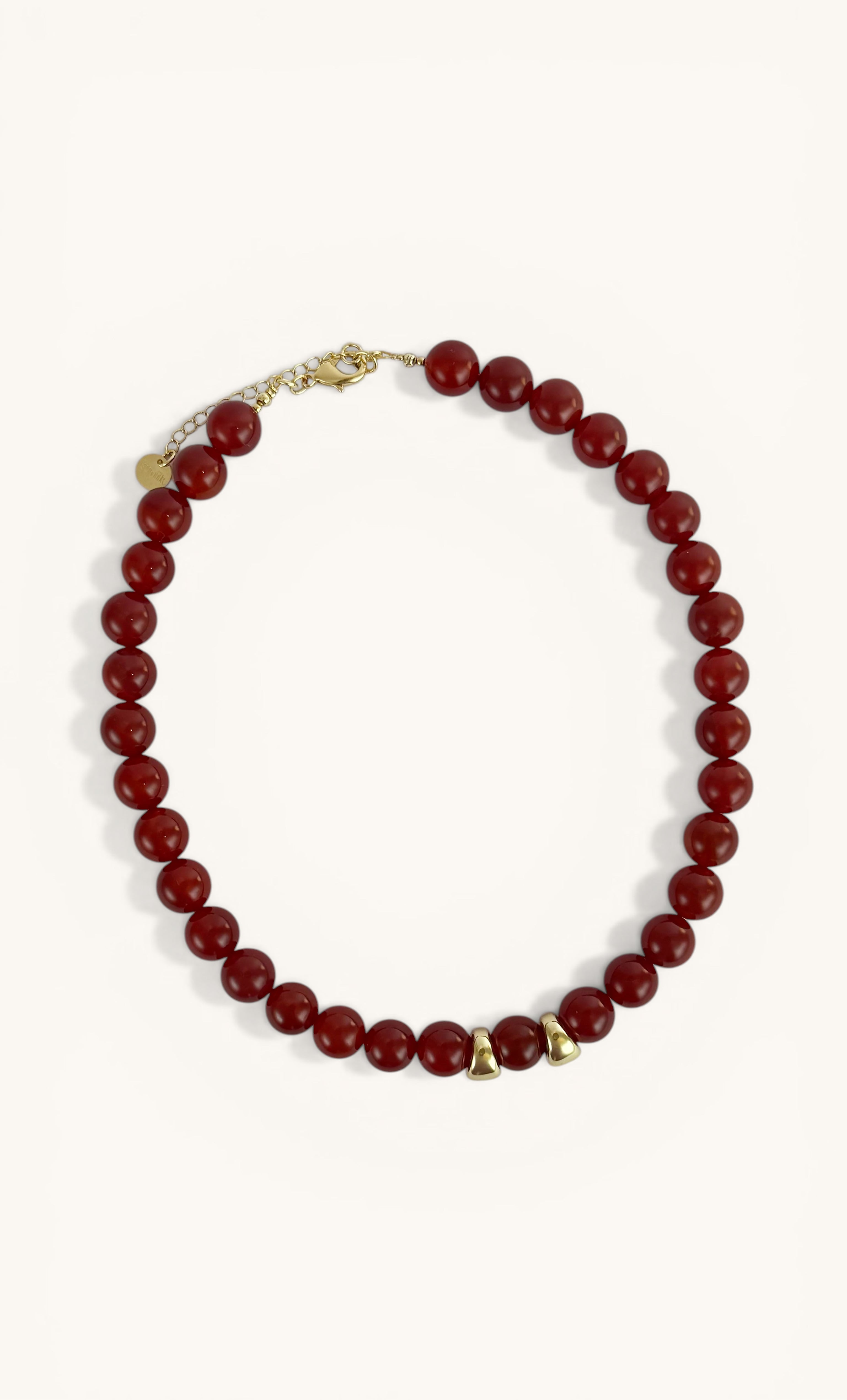 Evolve Statement Red Carnelian Agate Stone Bead Handmade Necklace | Tunik
