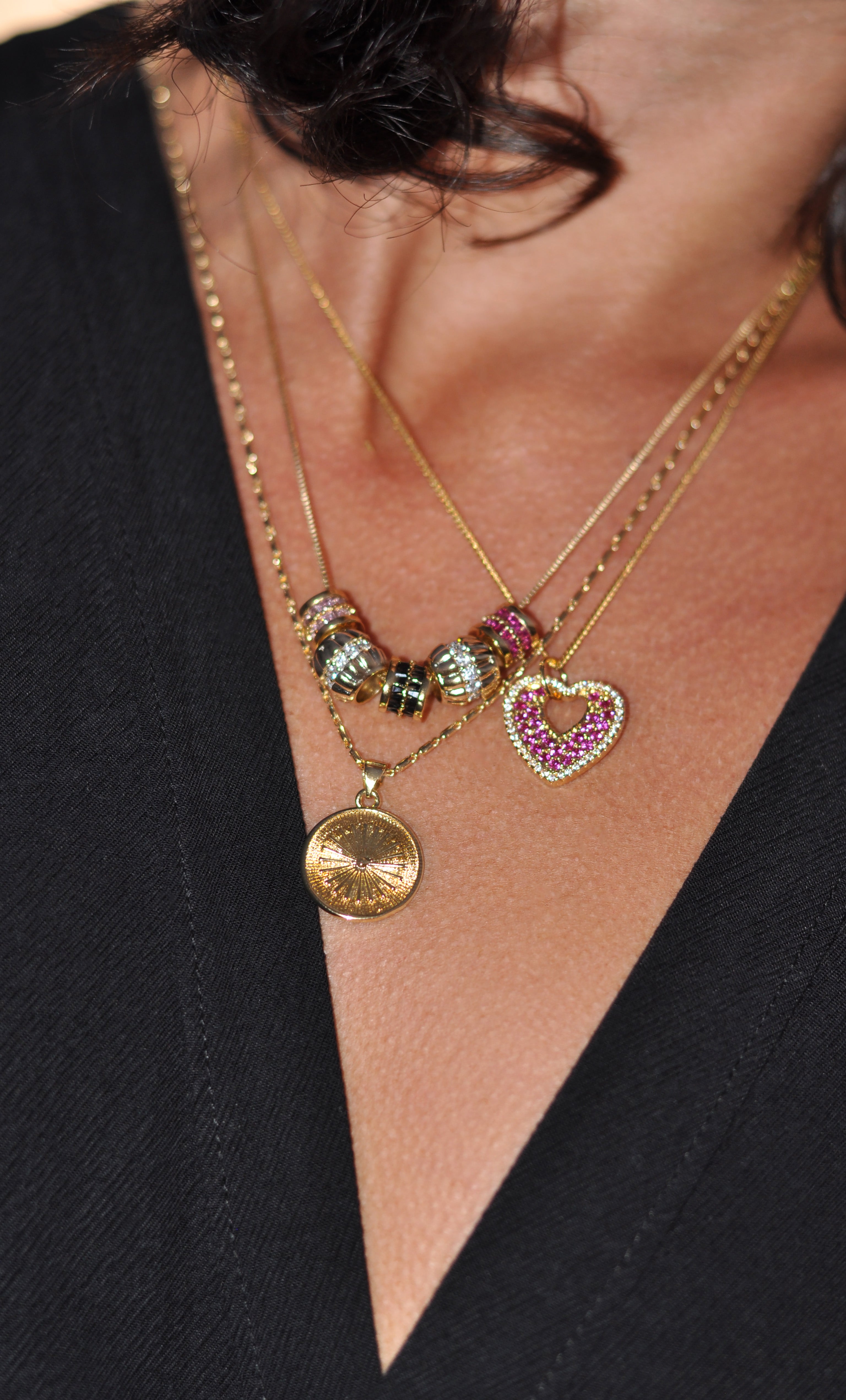 Celestial Medallion Necklace – Starlight Gold Fill Pendant | Tunik