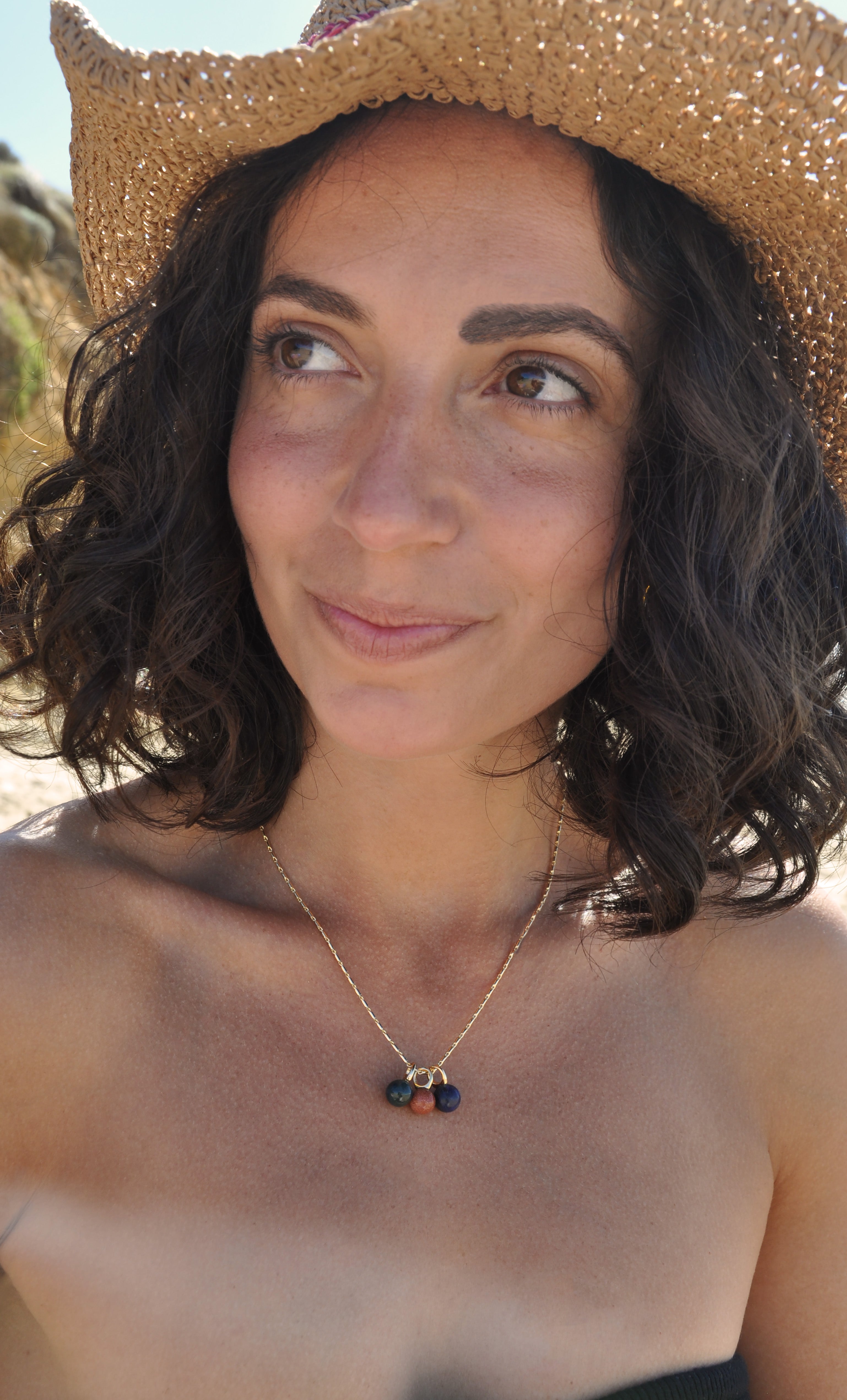 Bauble Charm Necklace – Gold Fill Necklace with Mixed Healing Stones | Tunik