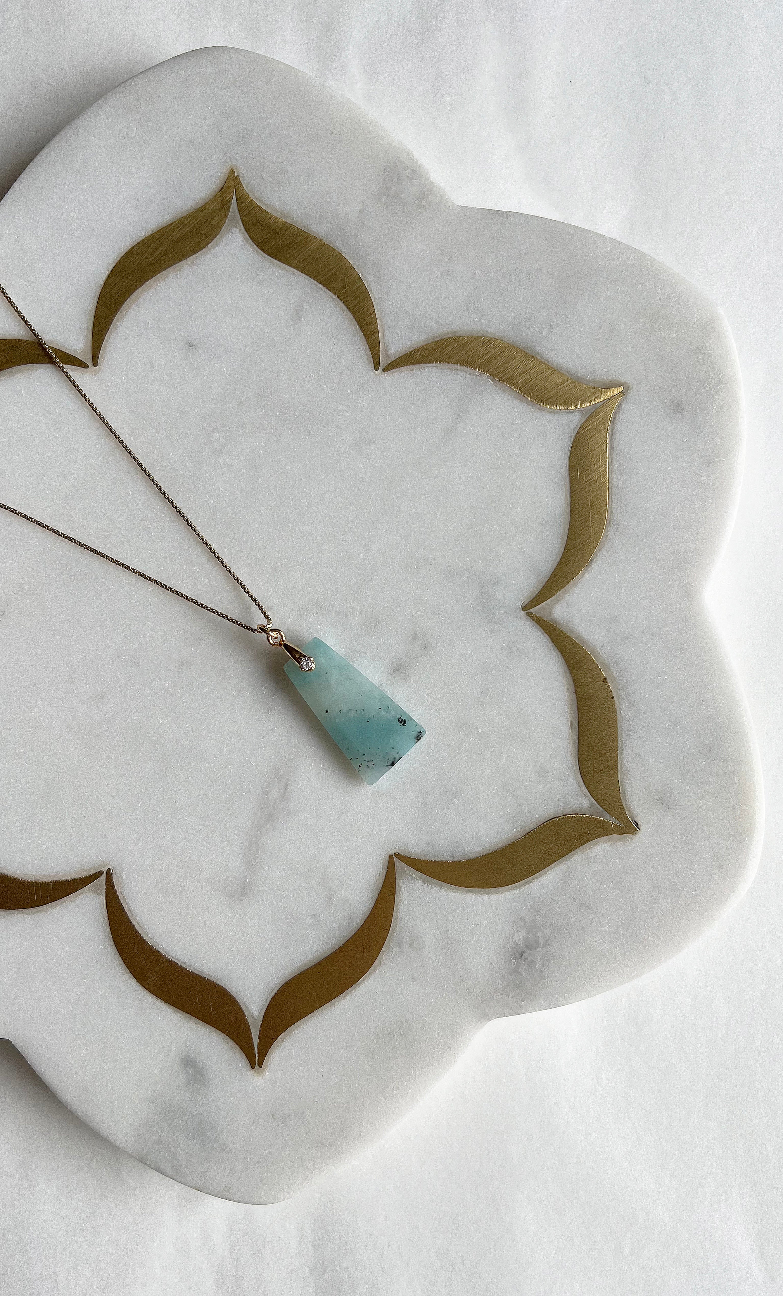 Blessing Stone Necklace in Amazonite – 14K Gold Fill | Tunik