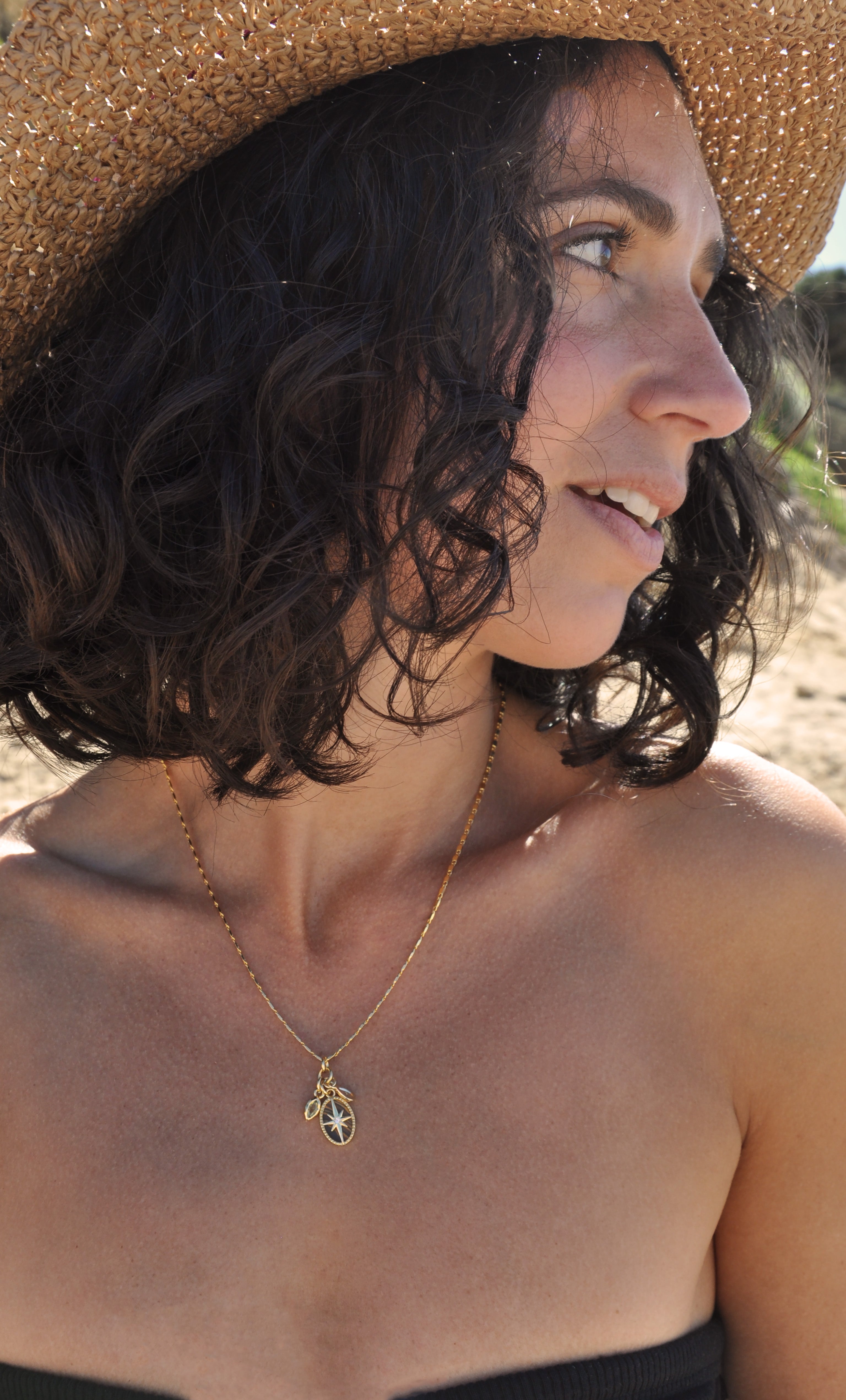 Celestial Charm Necklace – Gold Filled Chain with Tiger’s Eye Pendant | Tunik