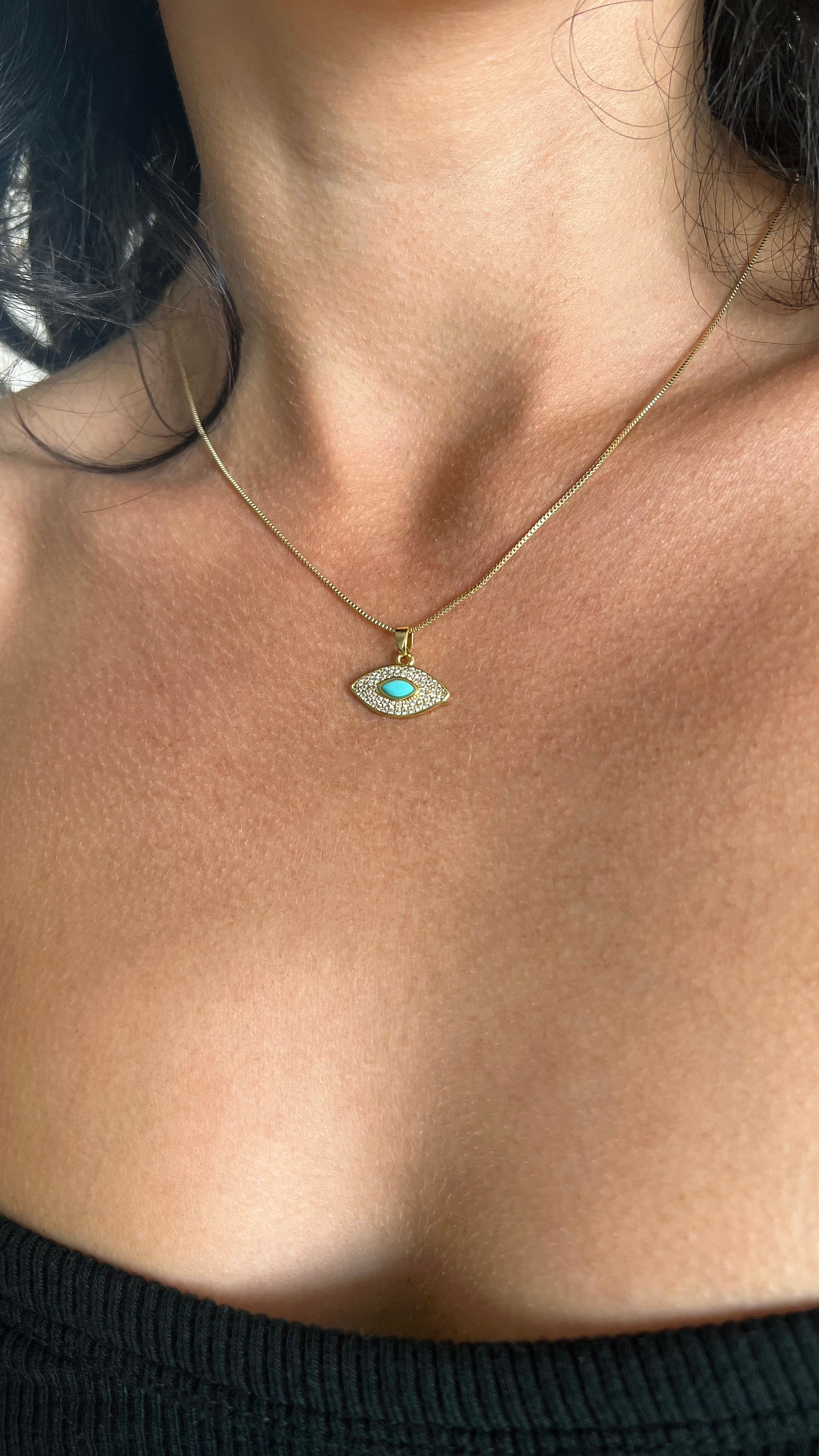Evil Eye Protection Necklace - Gold | Tunik