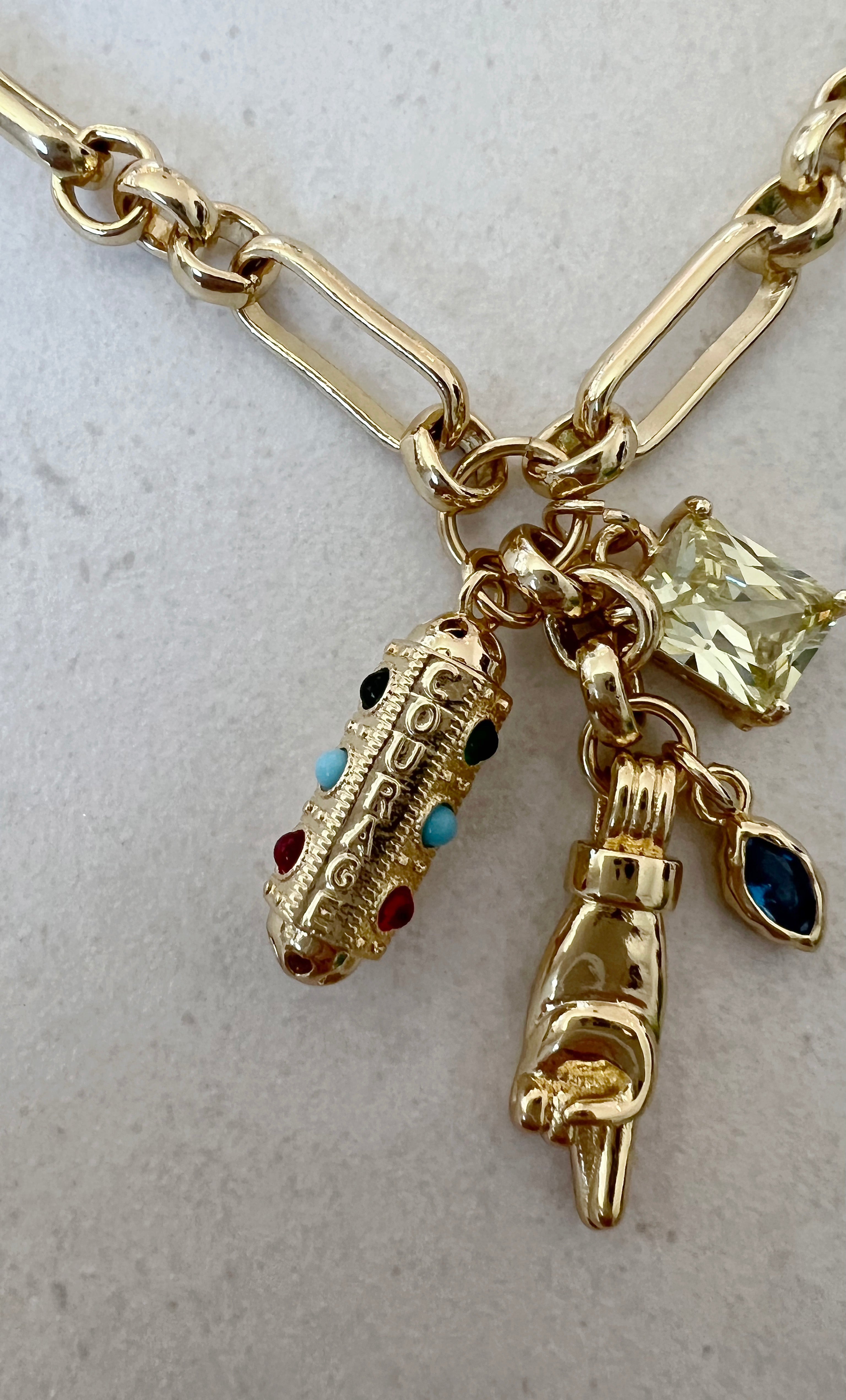 Fortuna Protective Charms Necklace – 24K Gold Fill Amulet for Luck & Courage | Tunik Jewellery