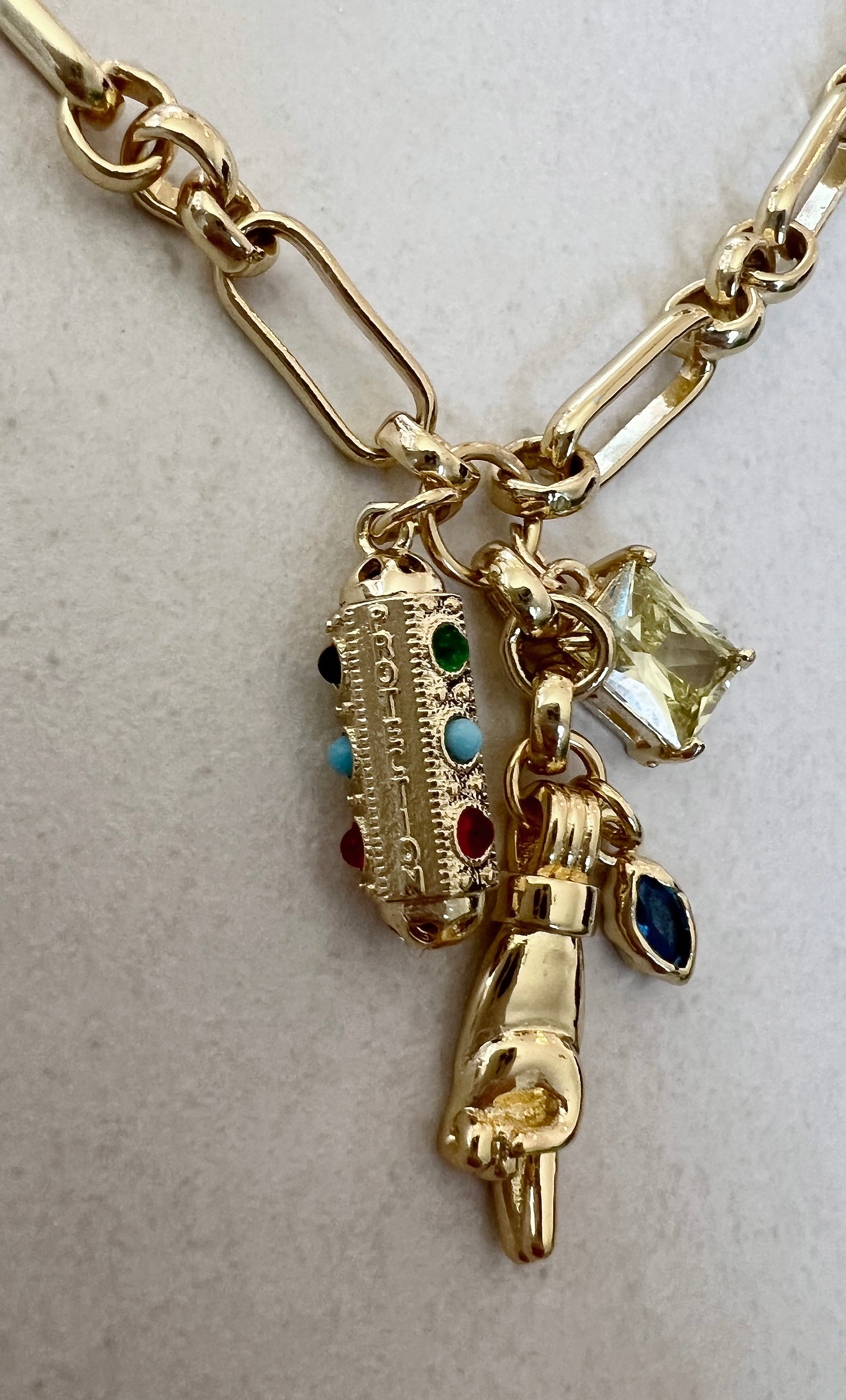 Fortuna Protective Charms Necklace – 24K Gold Fill Amulet for Luck & Courage | Tunik Jewellery
