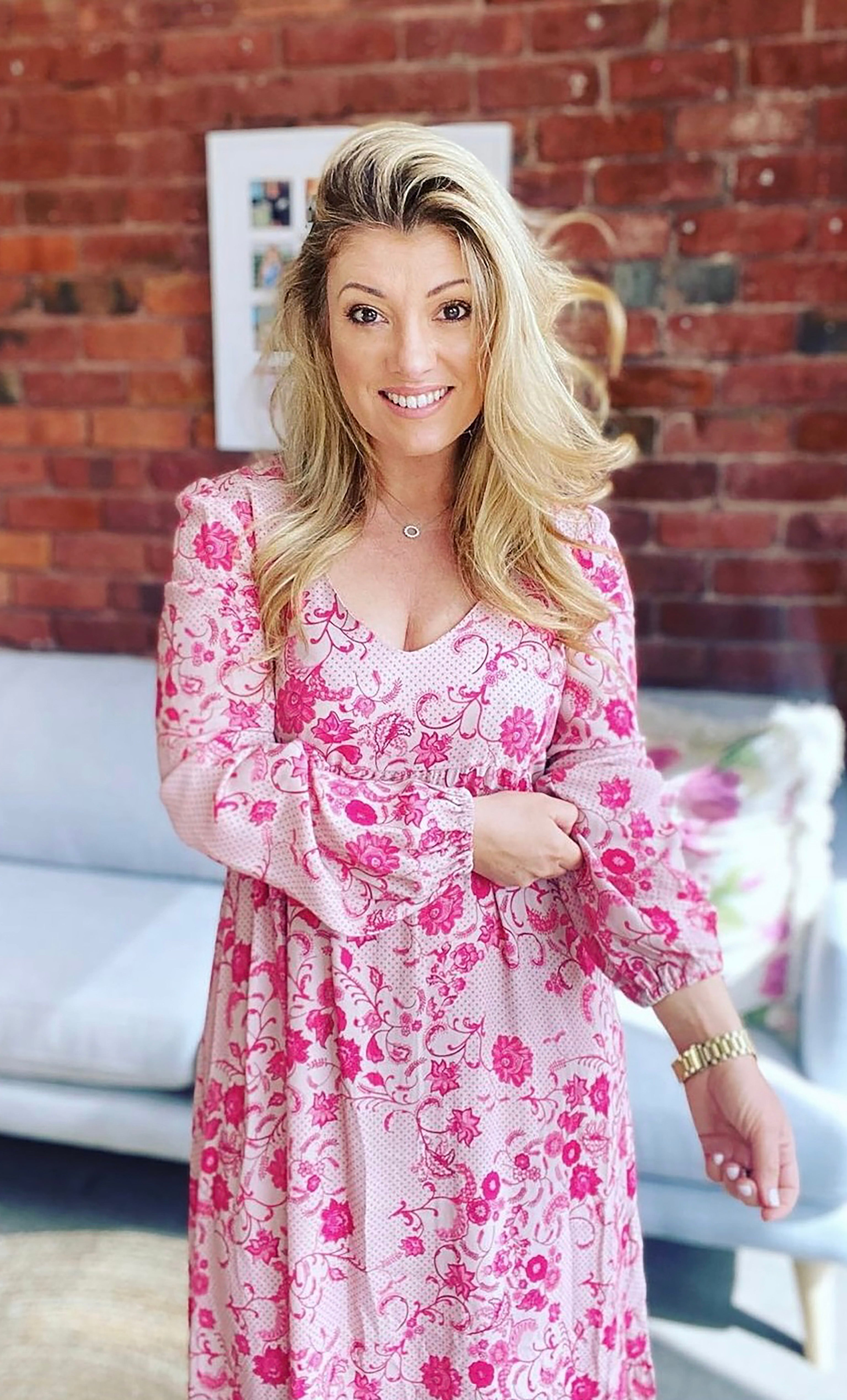 The Tunik Lola maxi dress - She Swirls Raspberry print