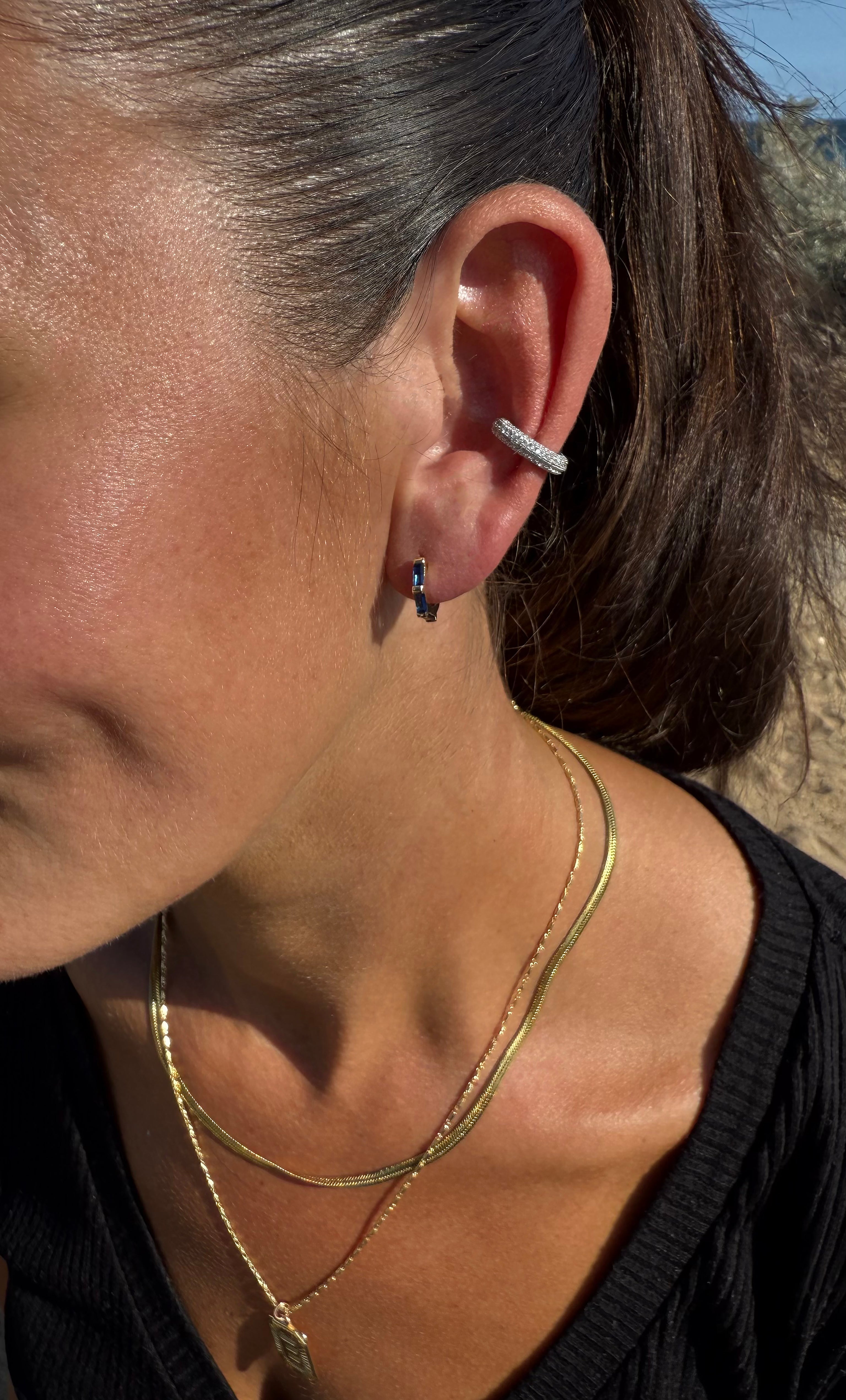 The Tunik Micro Pave Treasure Ear Cuff - Silver
