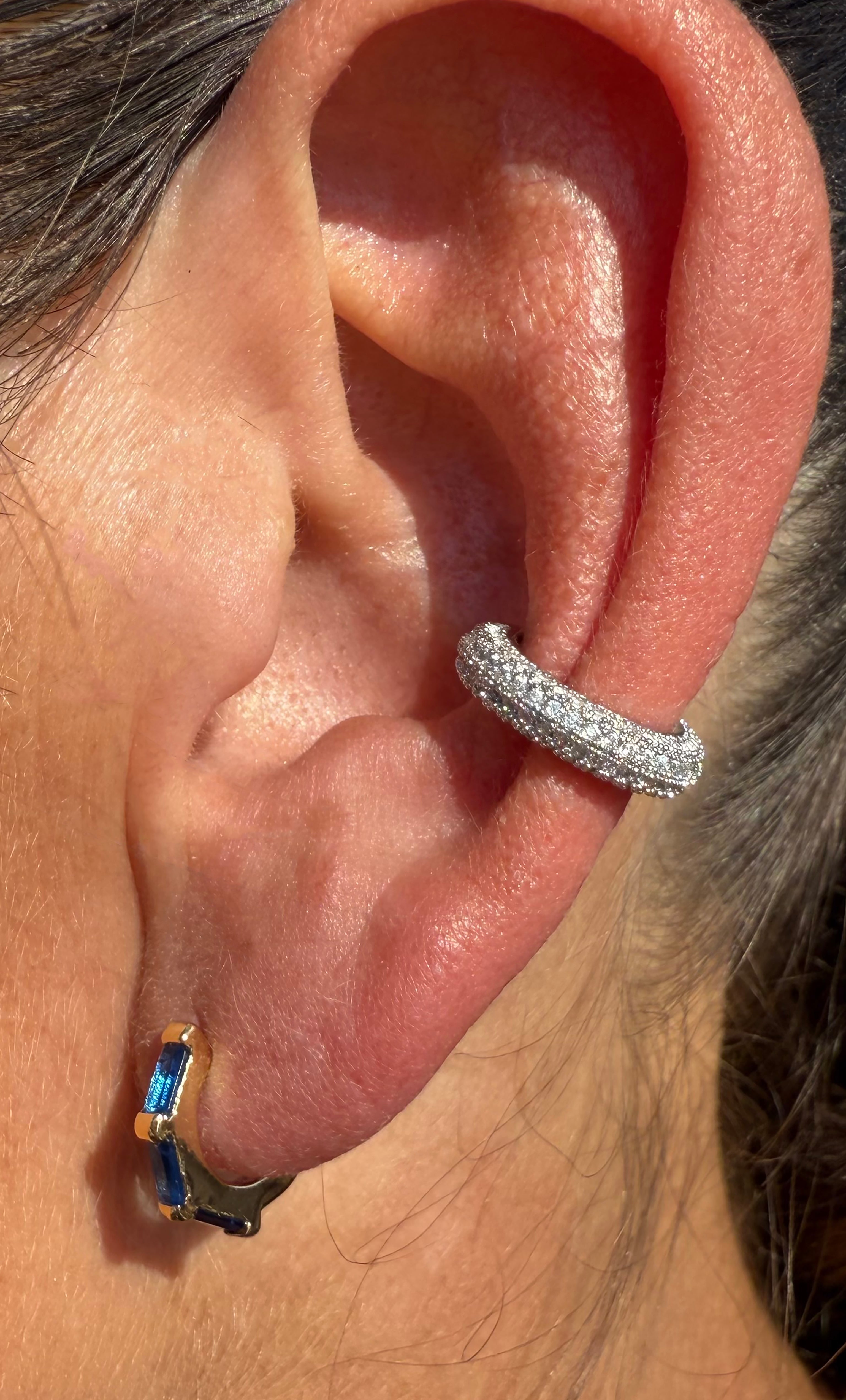 The Tunik Micro Pave Treasure Ear Cuff - Silver