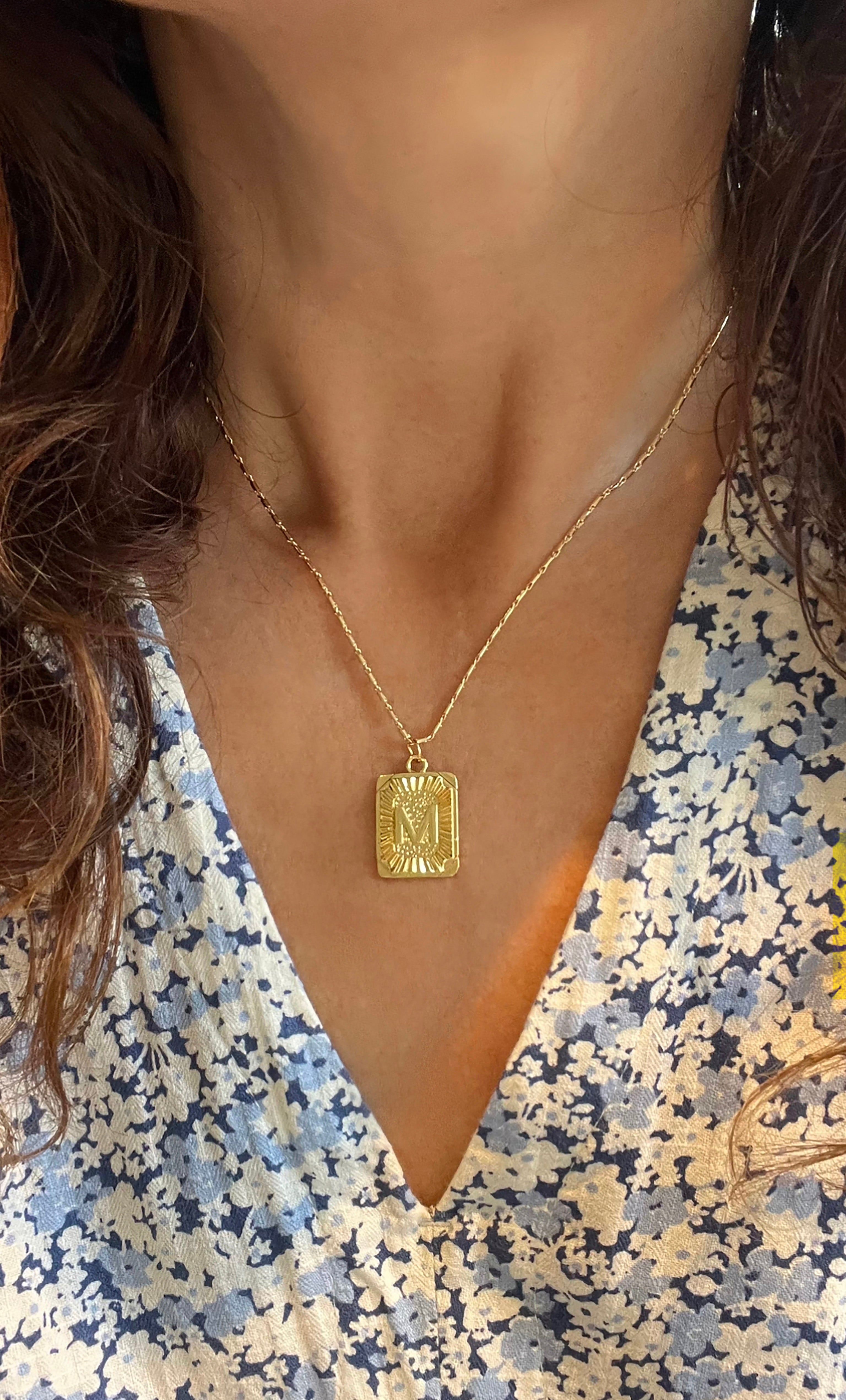 Personalised Alphabet Namesake Pendant Necklace - 14K Gold Fill - Tunik