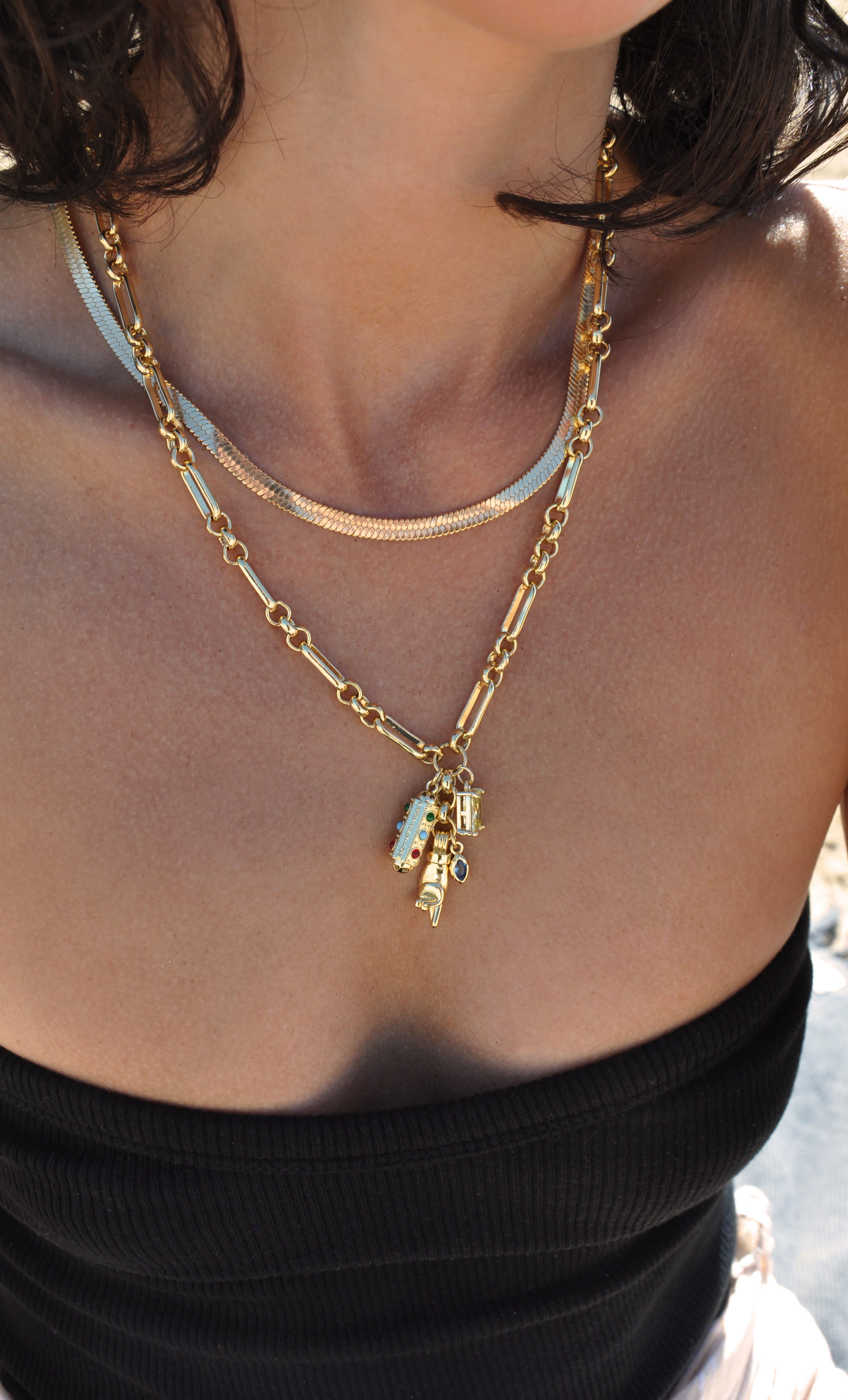 Fortuna Protective Charms Necklace – 24K Gold Fill Amulet for Luck & Courage | Tunik Jewellery