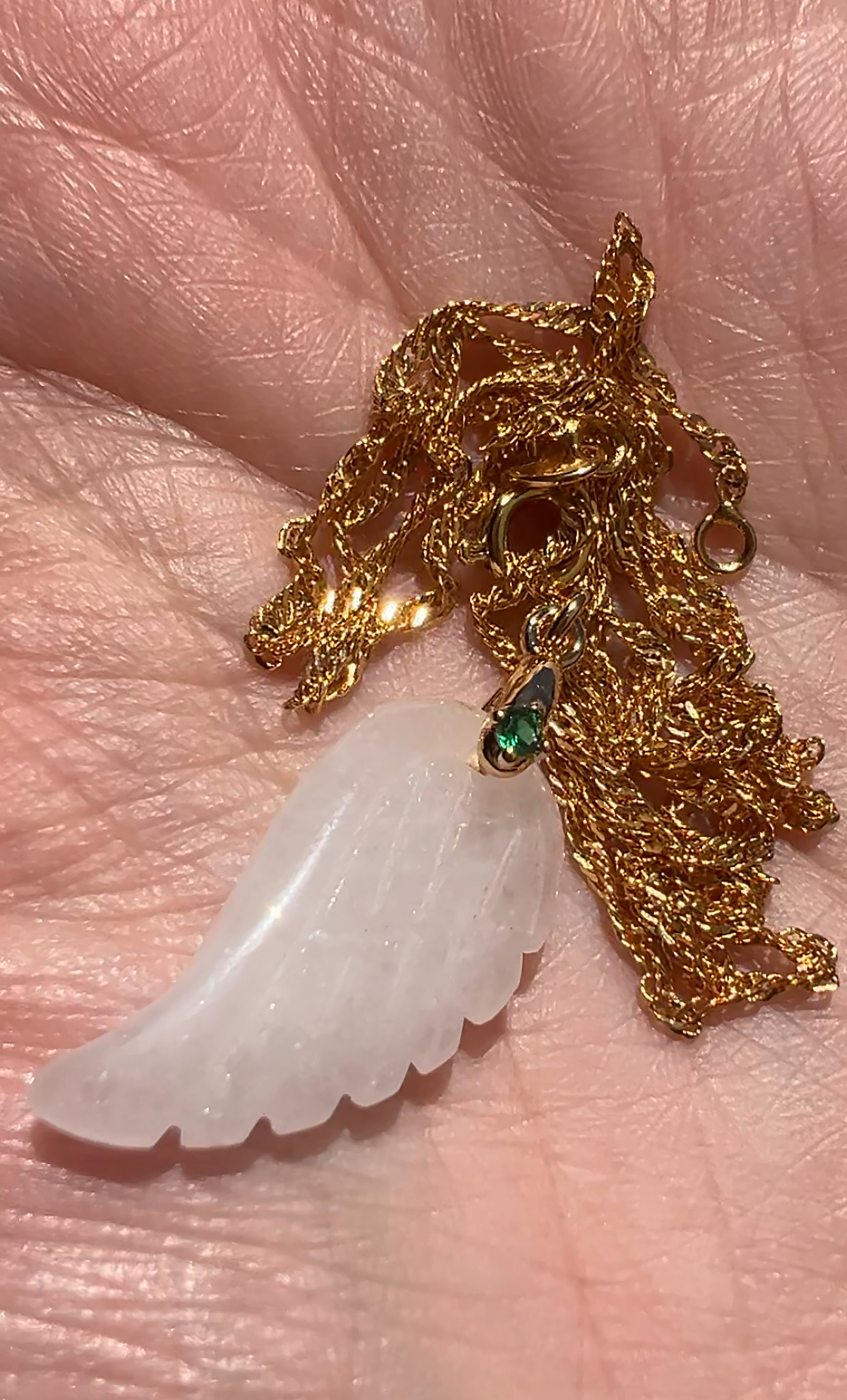 Wings of Desire Necklace – Gold Fill Crystal Angel Wing Pendant | Tunik