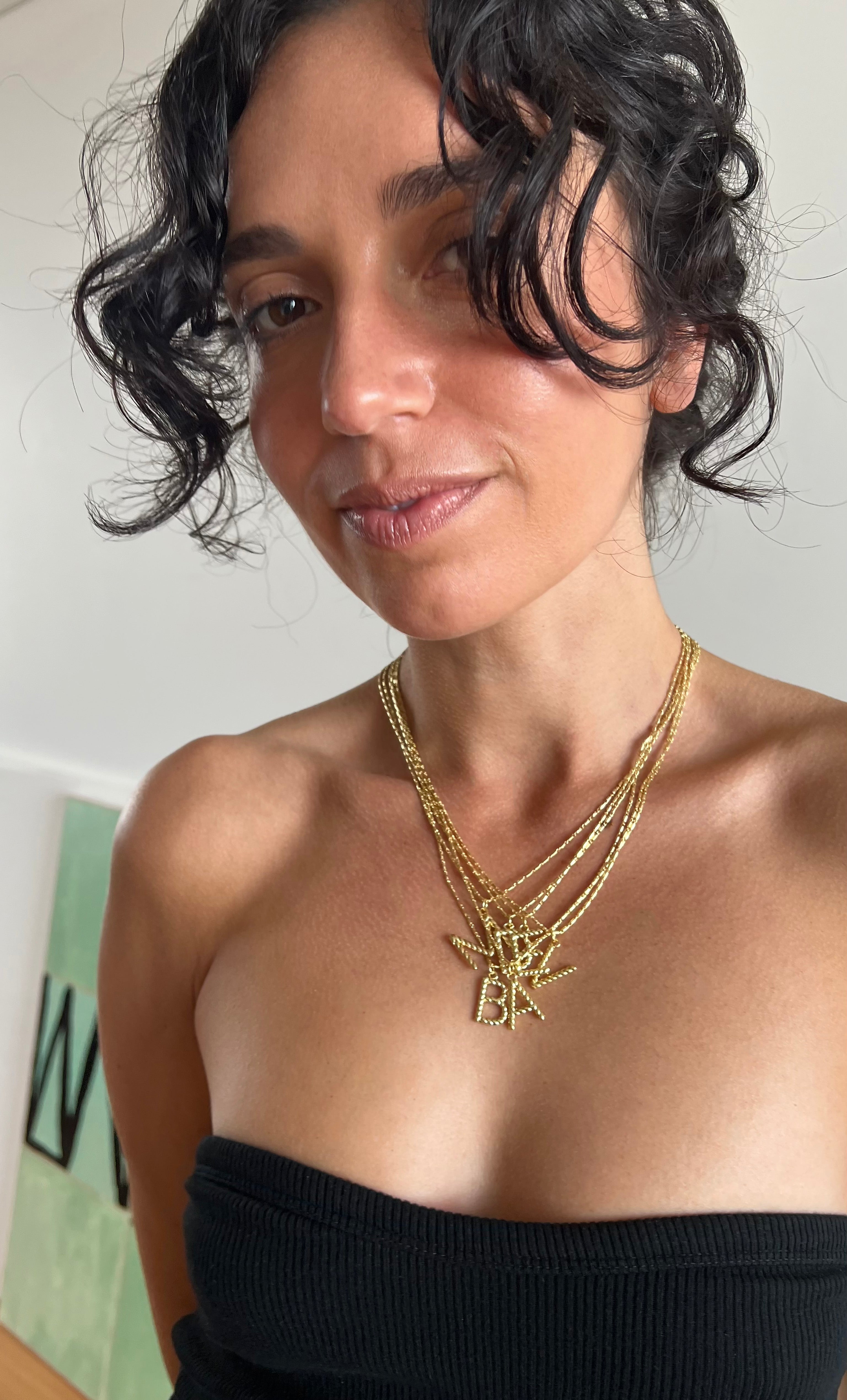 Personalised Alphabet Rope Charm Necklace - 14K Gold Fill | Tunik