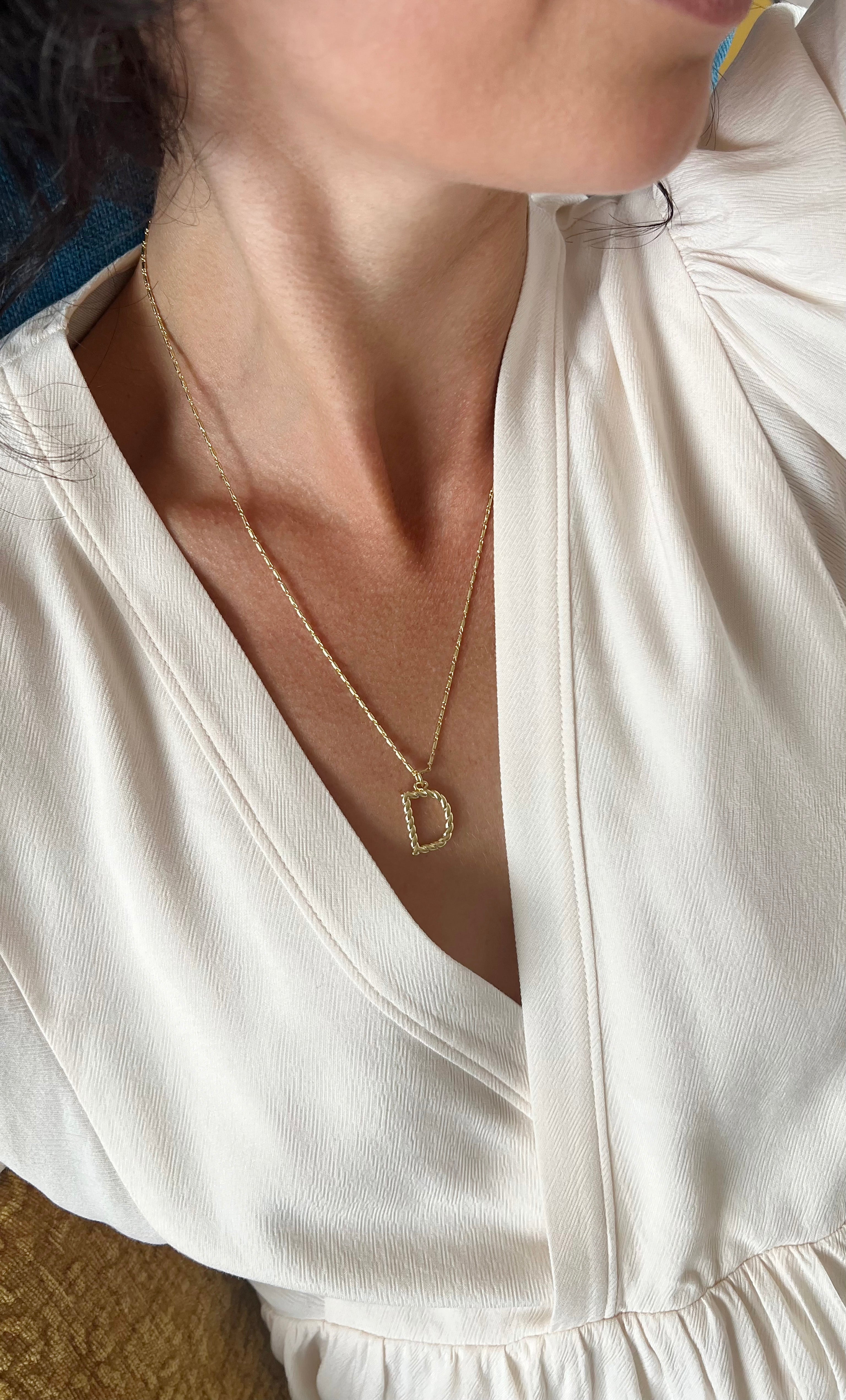 Personalised Alphabet Rope Charm Necklace - 14K Gold Fill | Tunik