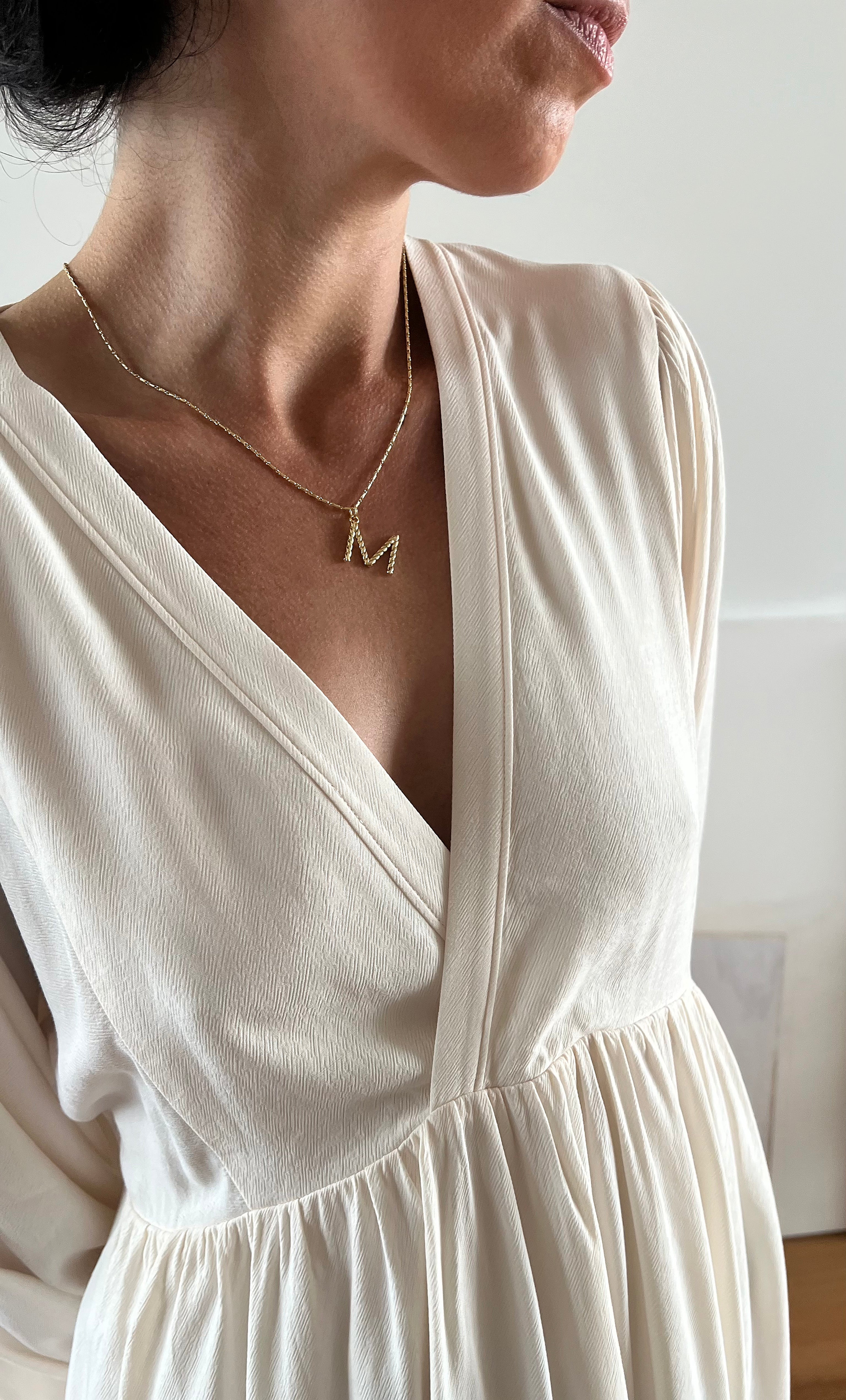 Personalised Alphabet Rope Charm Necklace - 14K Gold Fill | Tunik