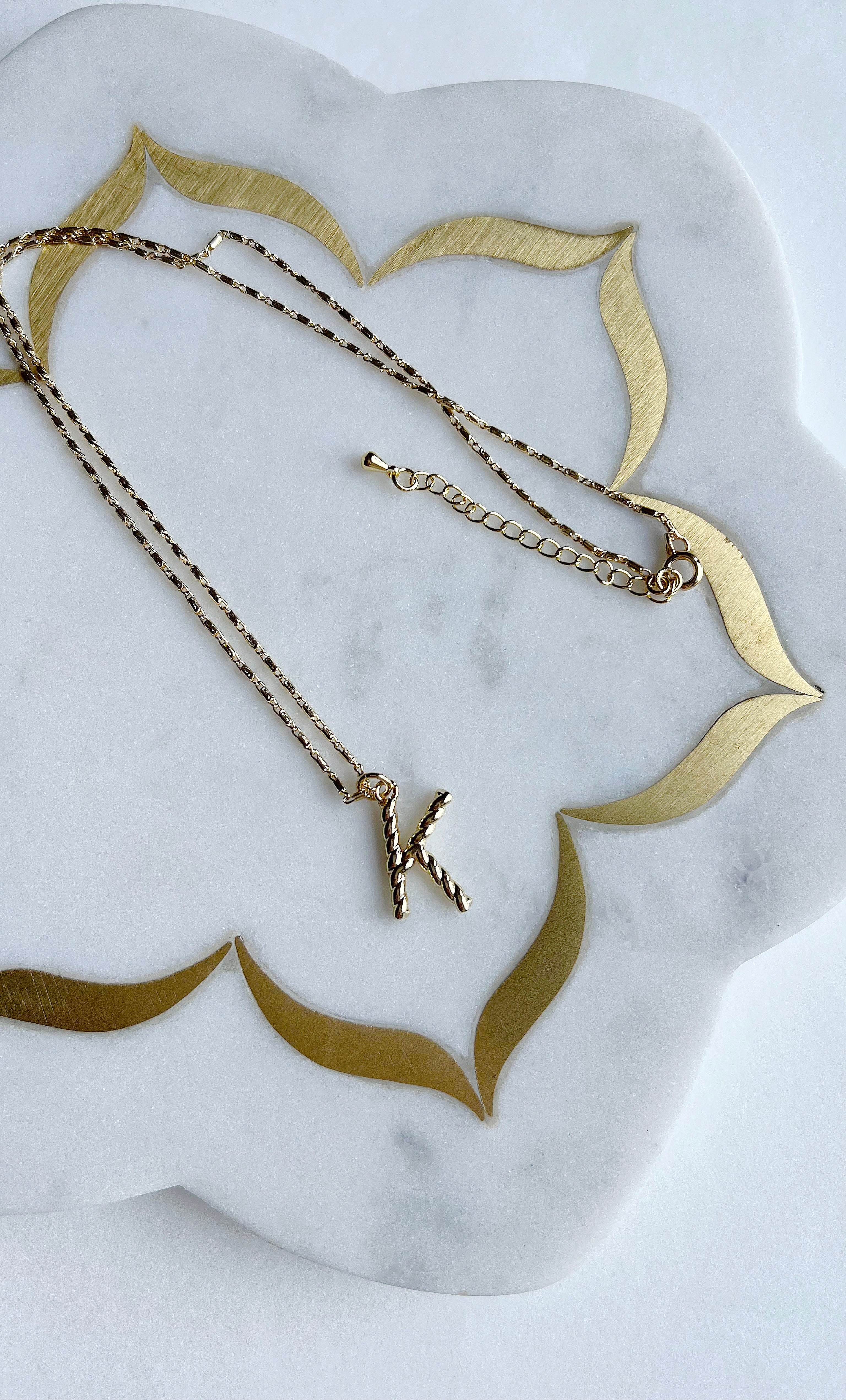 Personalised Alphabet Rope Charm Necklace - 14K Gold Fill | Tunik