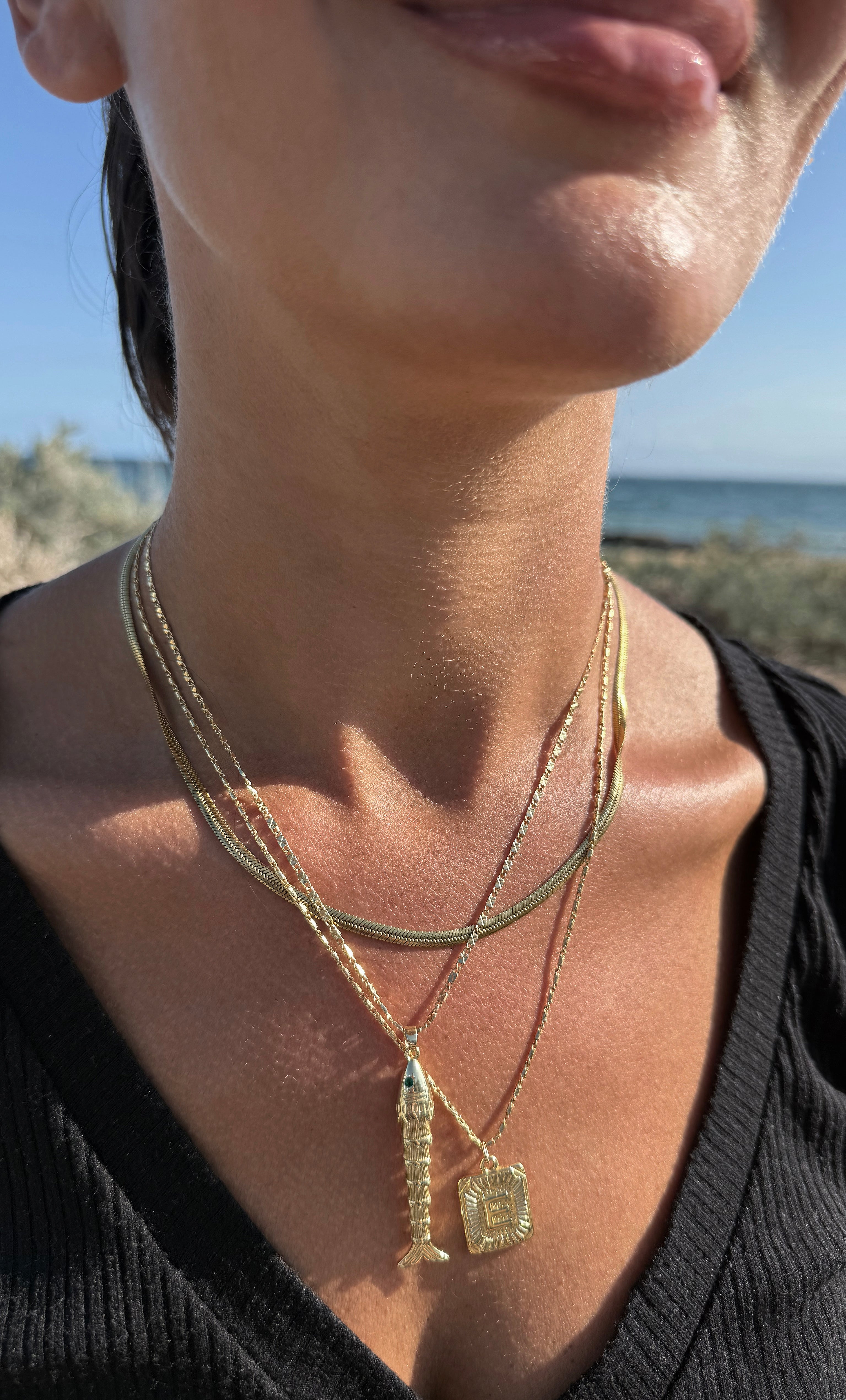 Artefact Koi Fish Necklace 24K Gold Fill Pendant and Chain | Tunik