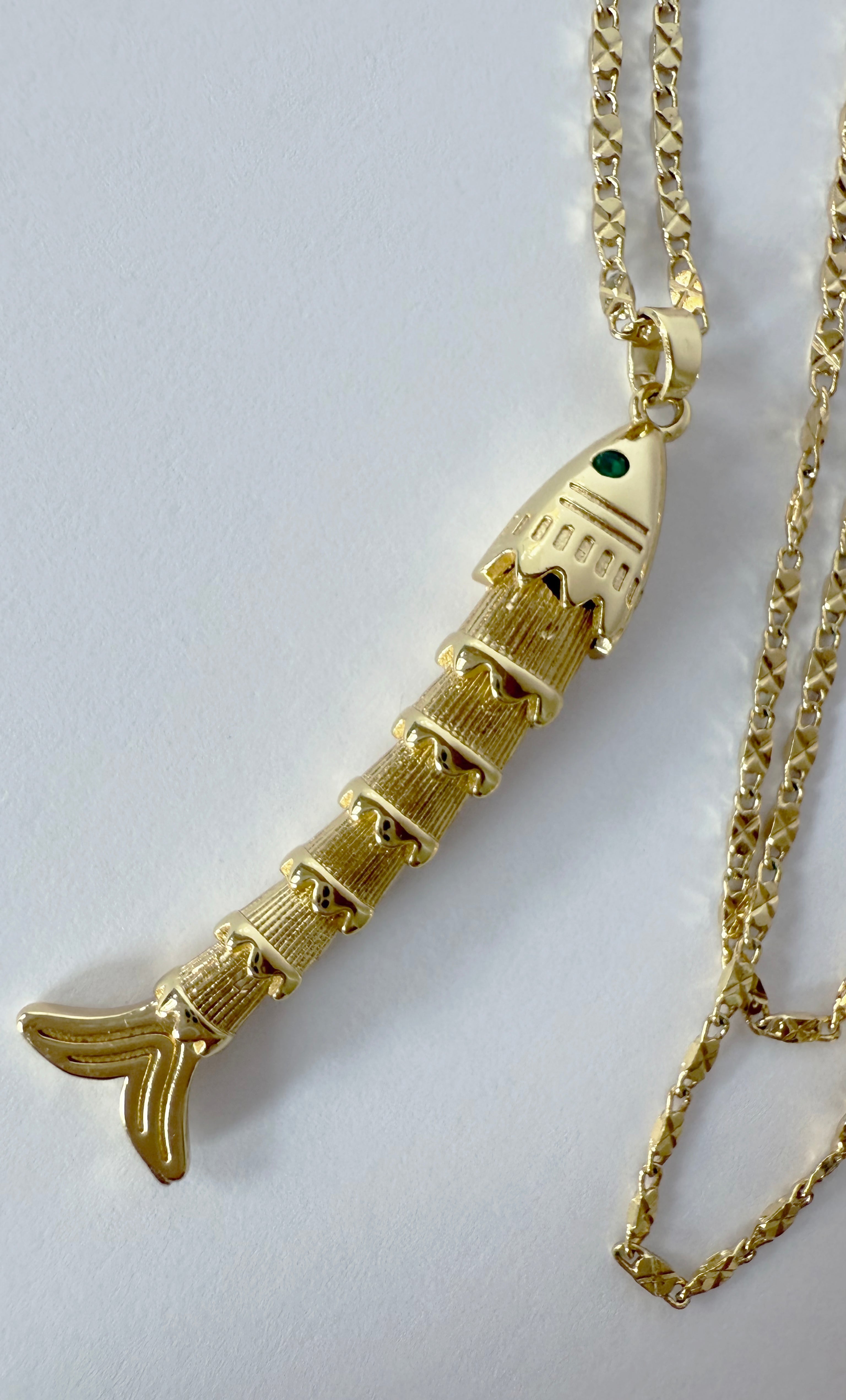 Artefact Koi Fish Necklace 24K Gold Fill Pendant and Chain | Tunik