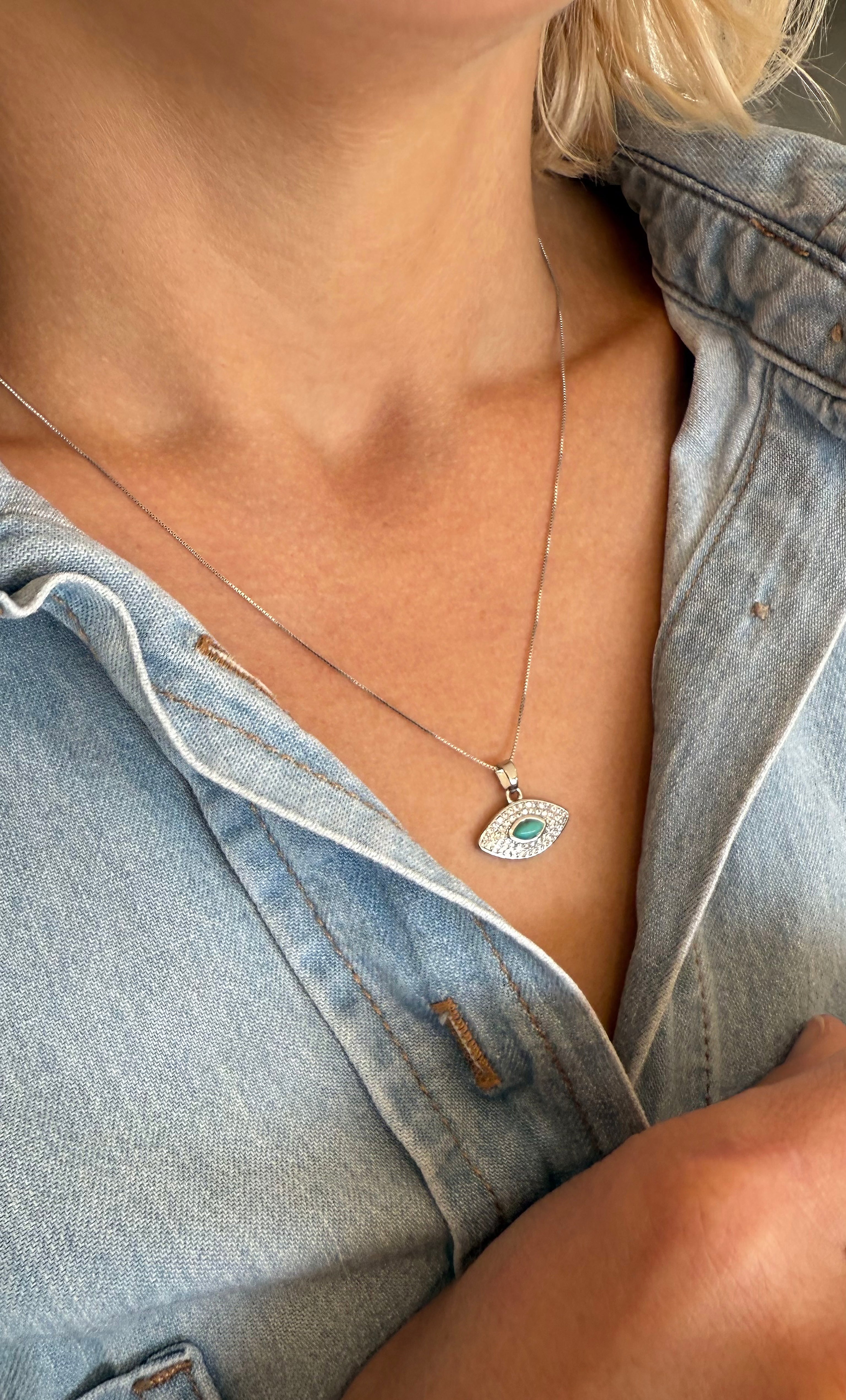 Evil Eye Protection Necklace - Silver | Tunik