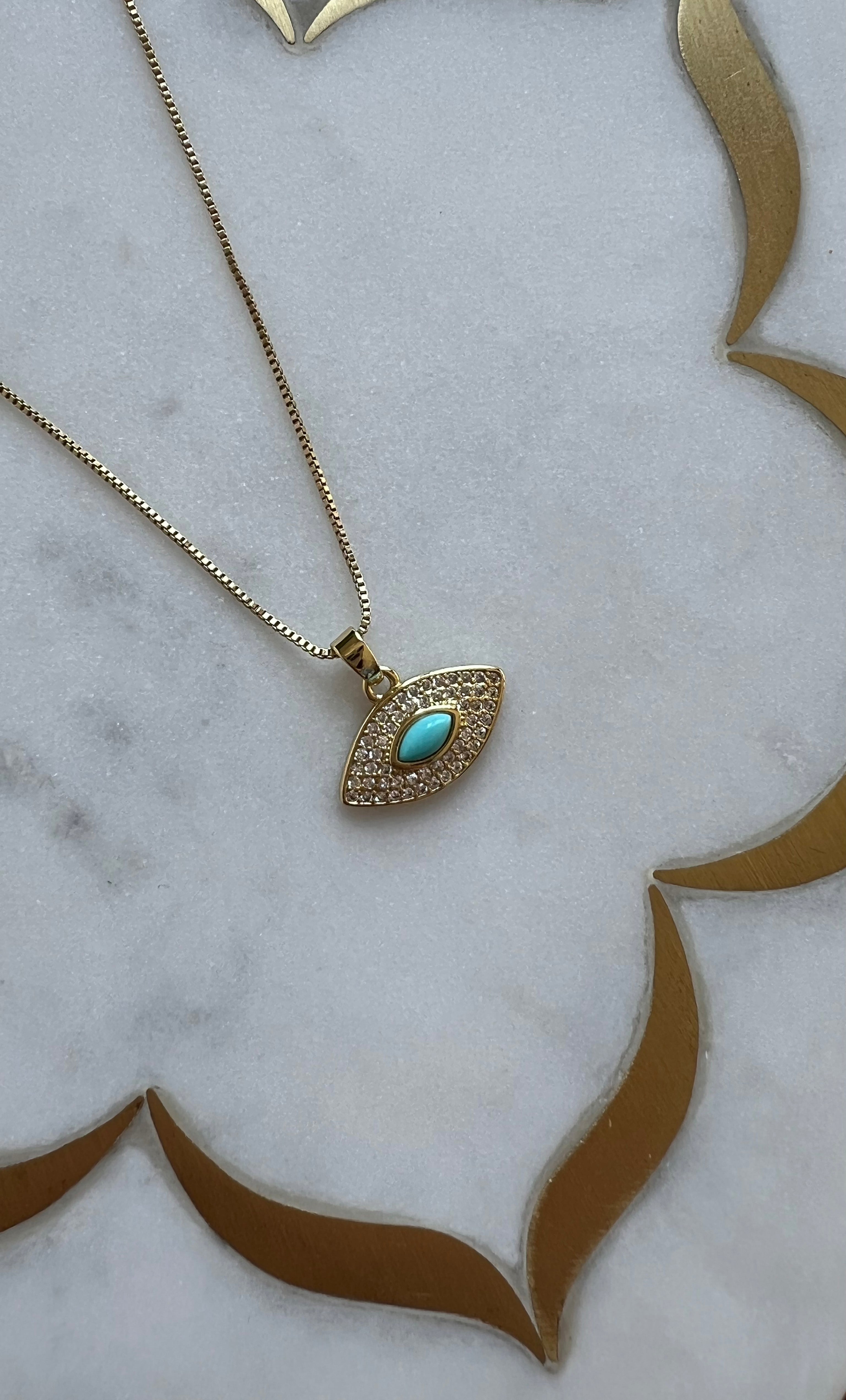 Evil Eye Protection Necklace - Gold | Tunik