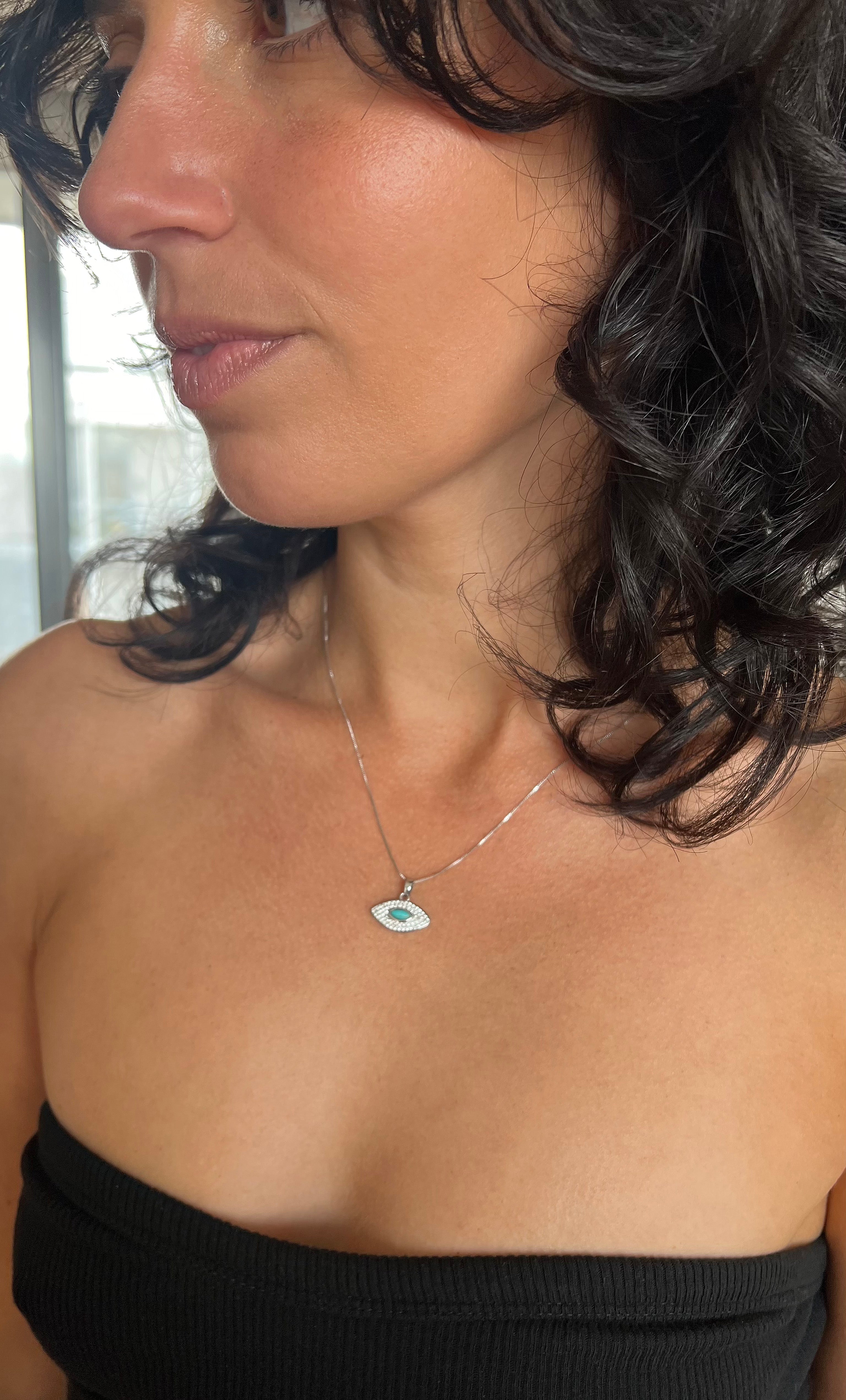 Evil Eye Protection Necklace - Silver | Tunik