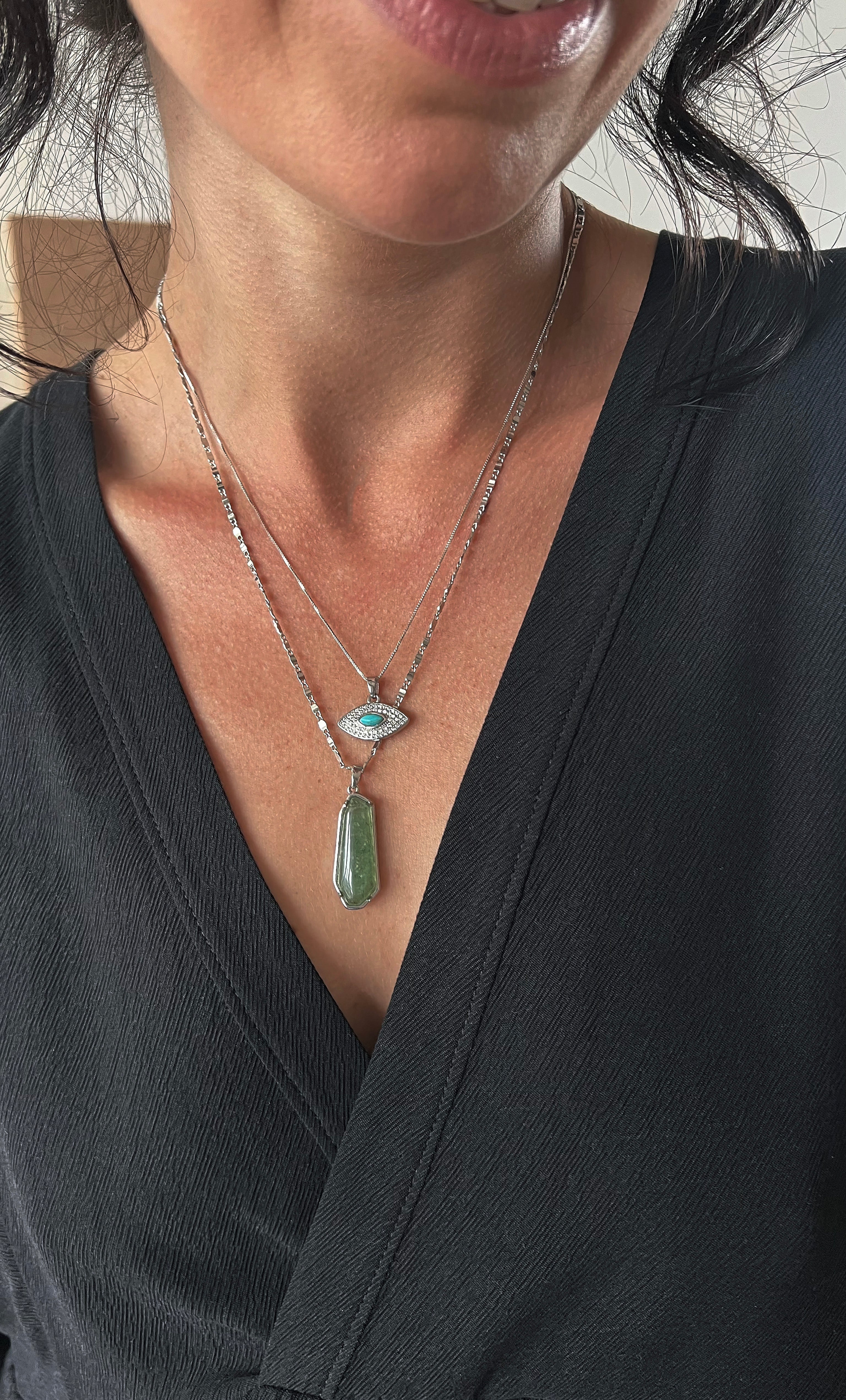 Evil Eye Protection Necklace - Silver | Tunik