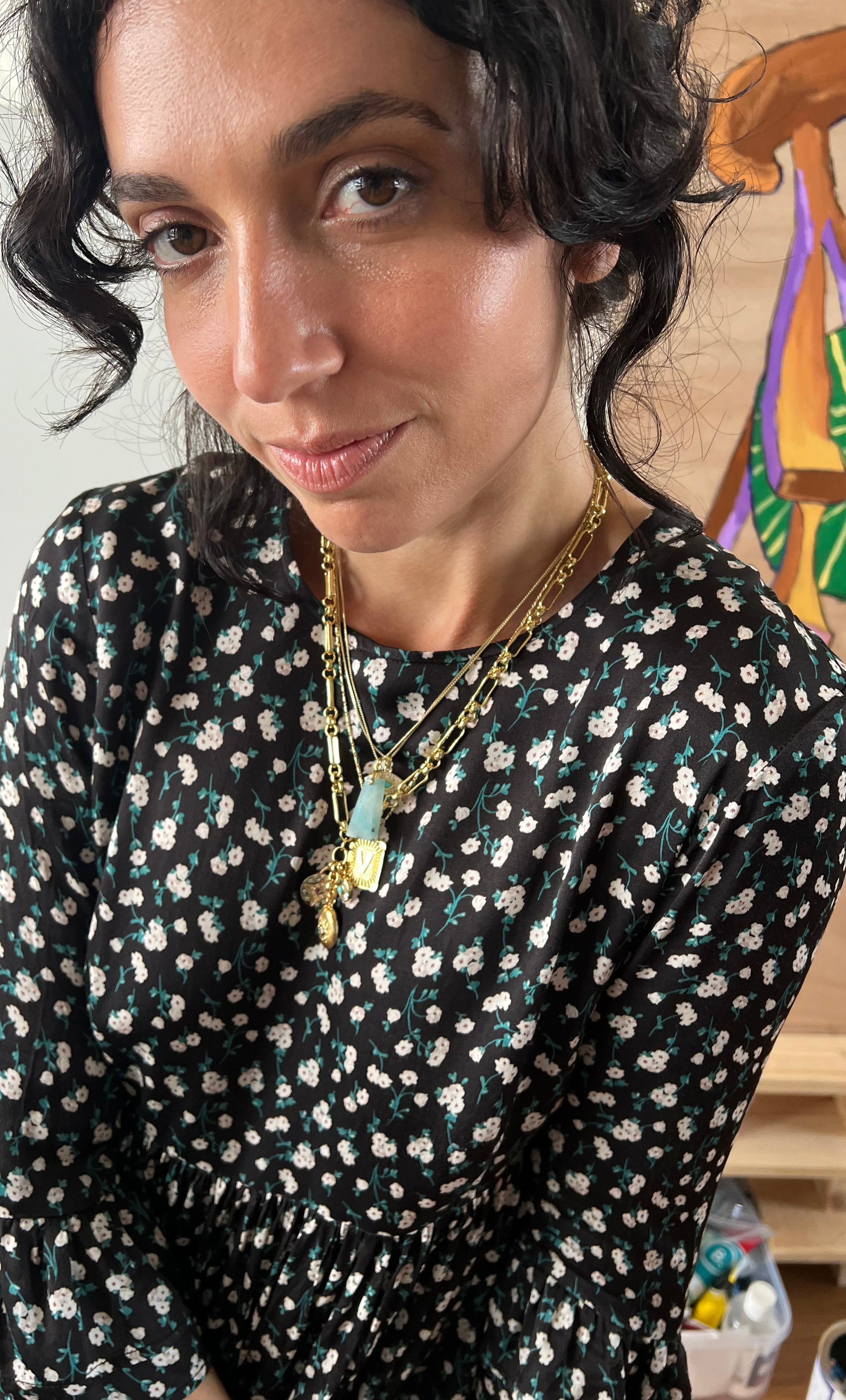 Vintage Charm Necklace 2.0 – 24K Gold Fill with Turquoise & Zirconia Charms | Tunik Jewellery