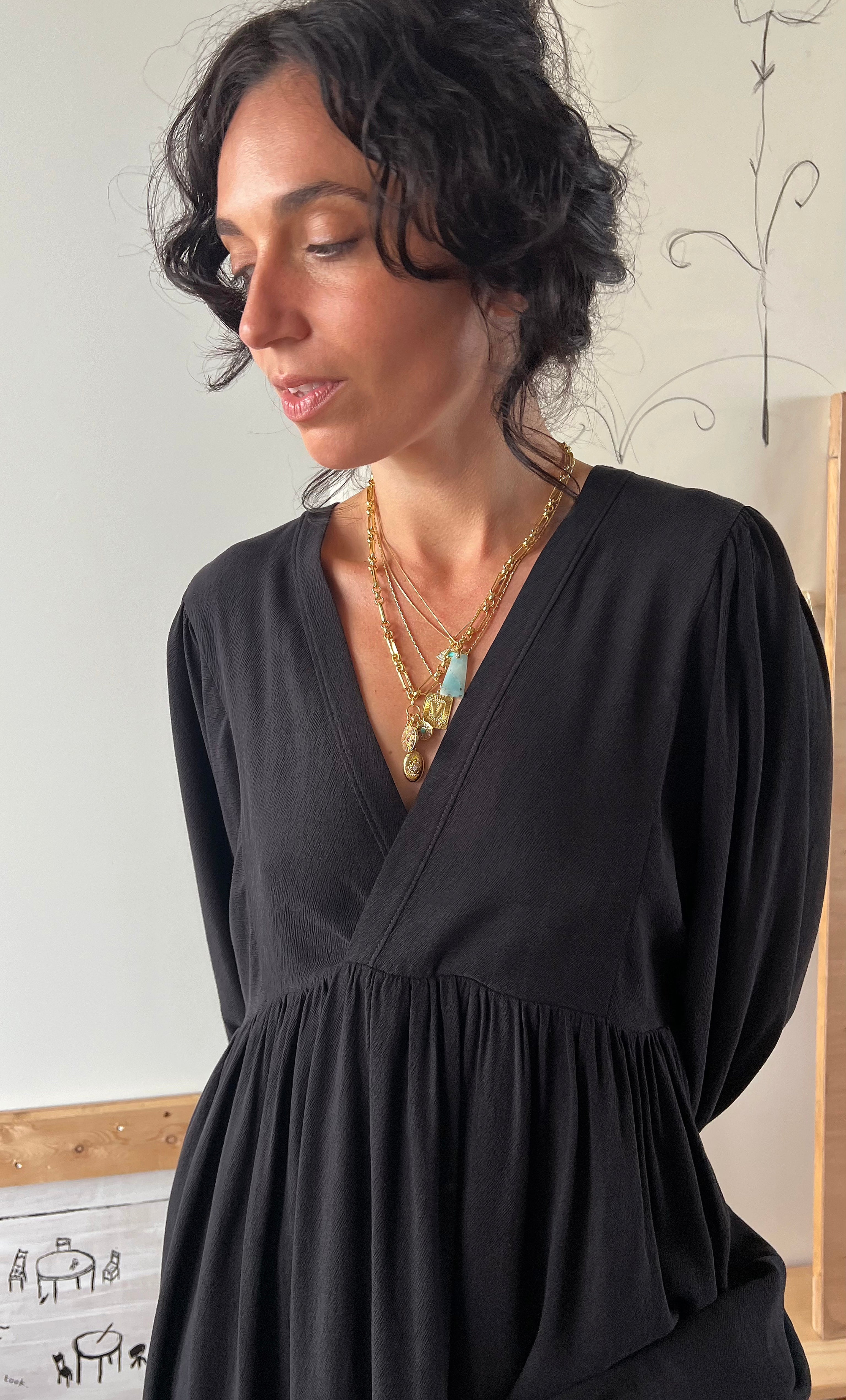 Harper Tencel Mini Dress – Poetic Puff Sleeve Flare in Black | Tunik Australia