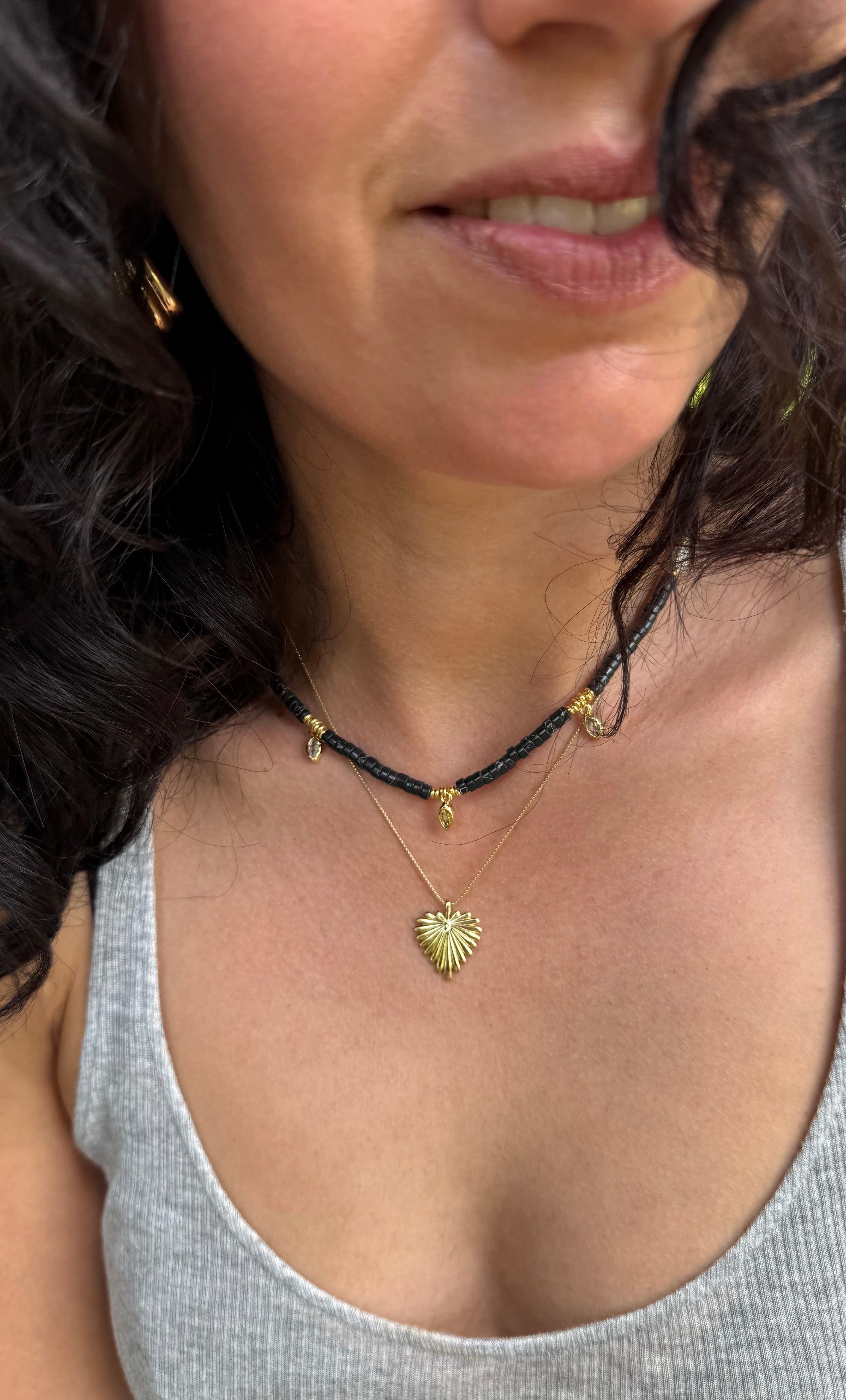Ray Of Sunshine Heart Medallion Necklace - Gold Fill | Tunik