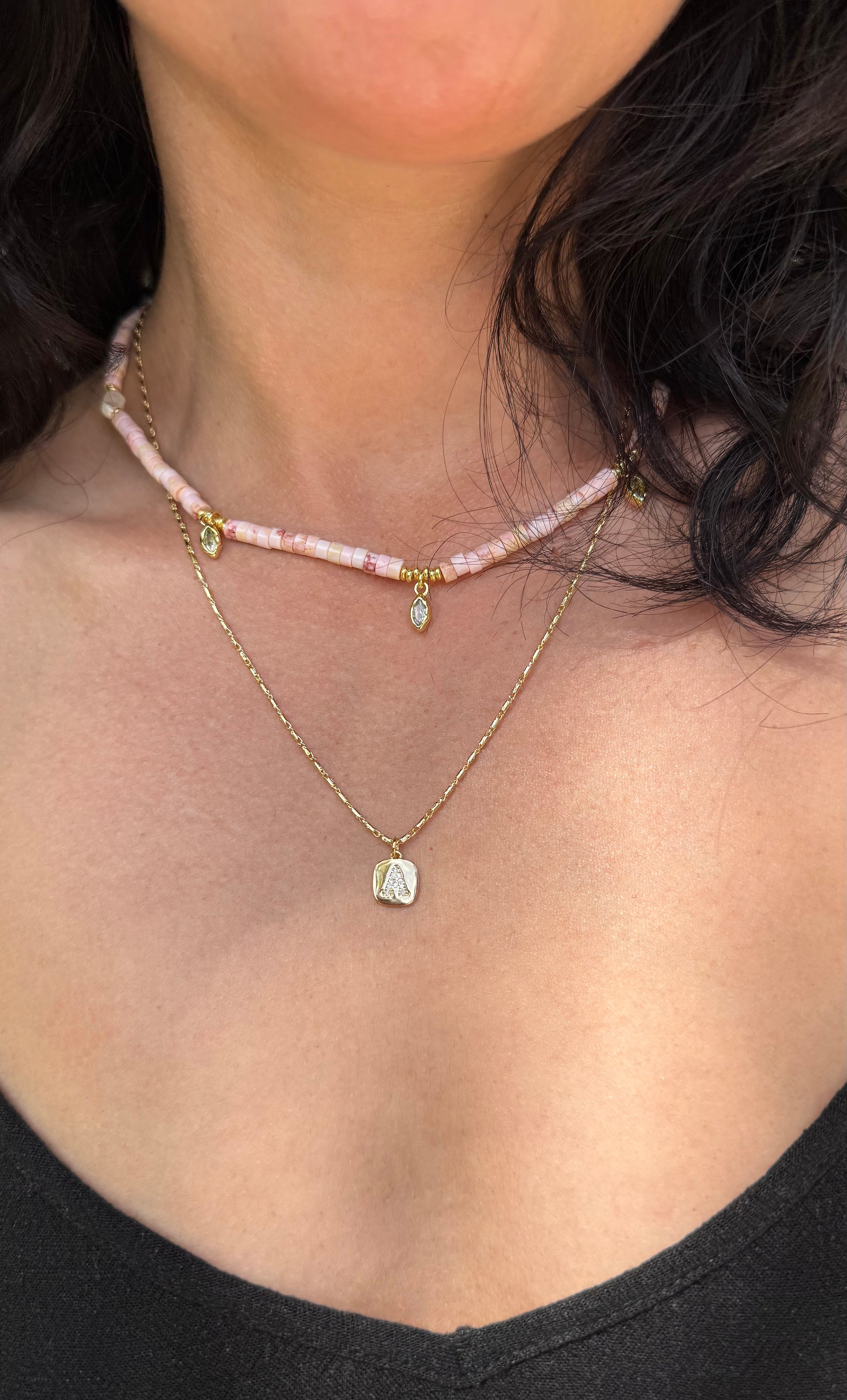 Personalised Gold Initials Charm Necklace - Gold Fill | Tunik