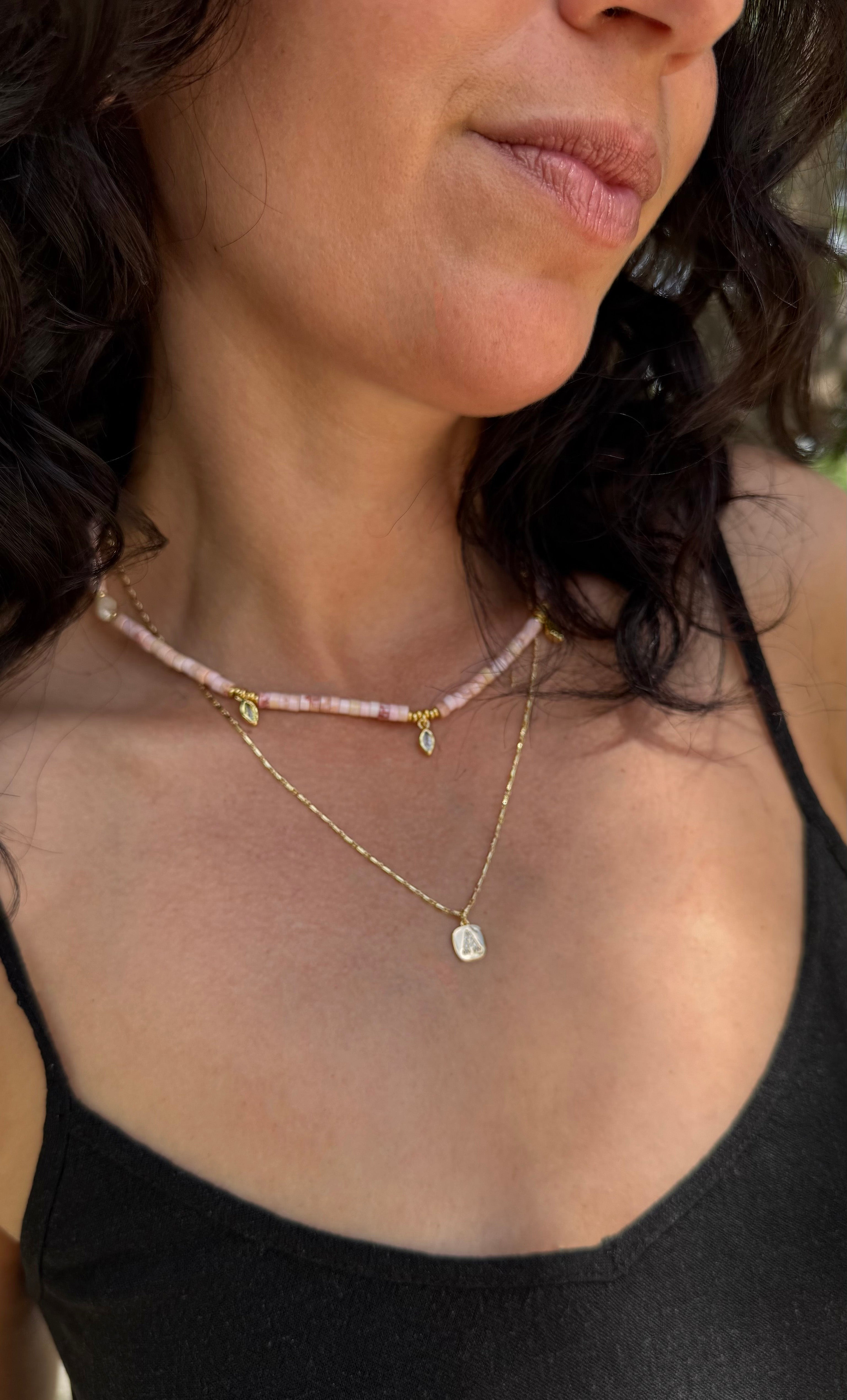 Personalised Gold Initials Charm Necklace - Gold Fill | Tunik