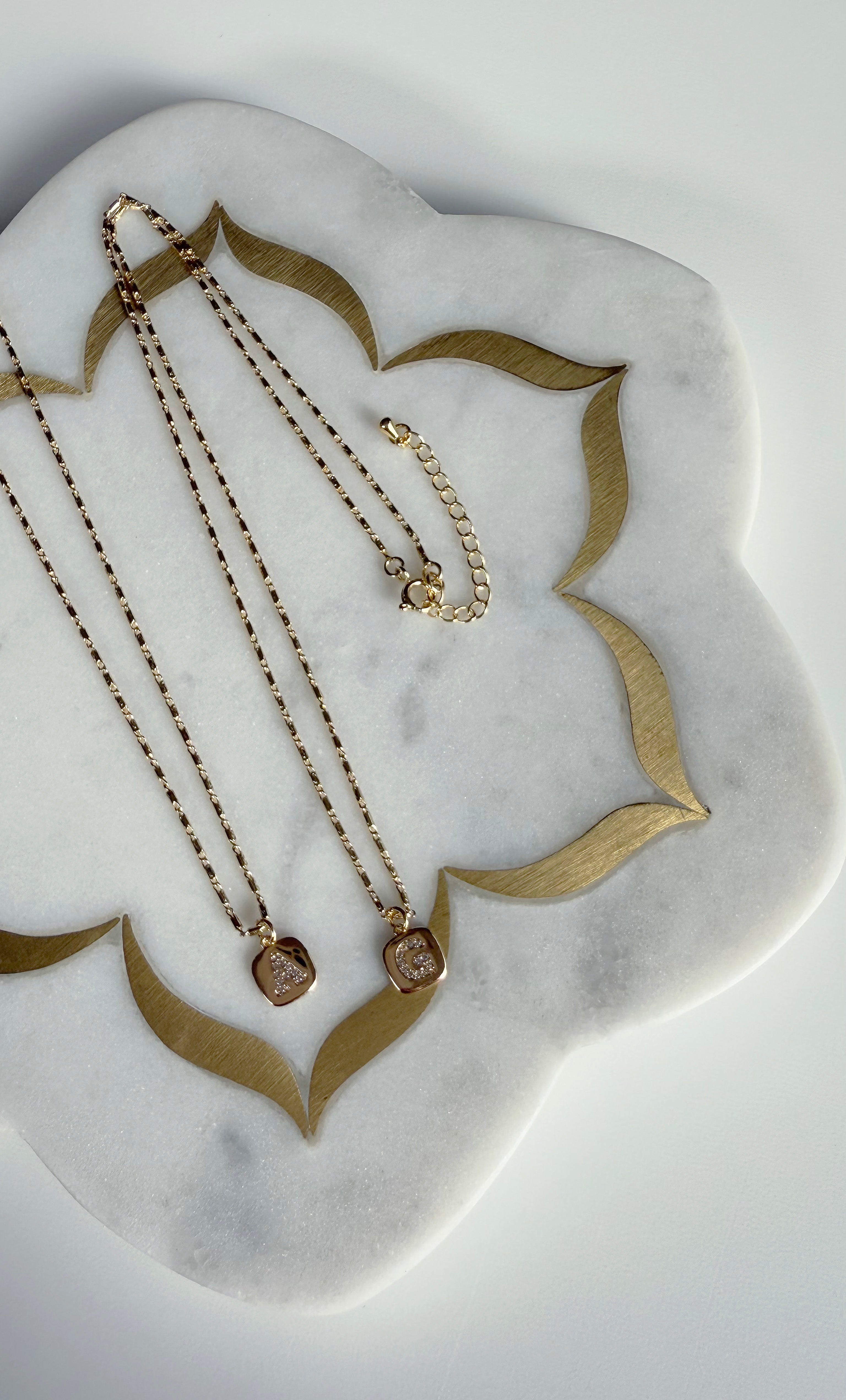 Personalised Gold Initials Charm Necklace - Gold Fill | Tunik