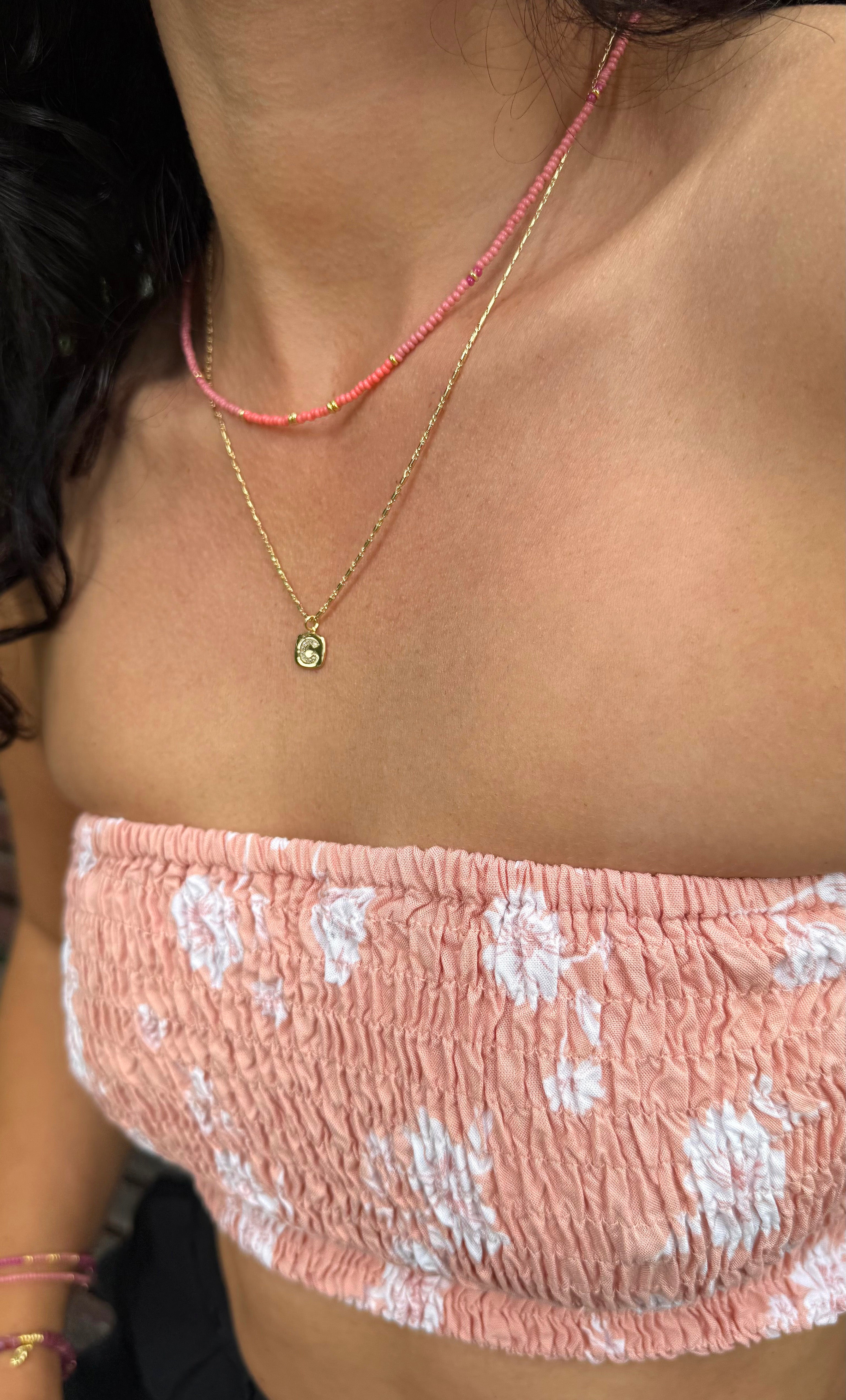 Personalised Gold Initials Charm Necklace - Gold Fill | Tunik
