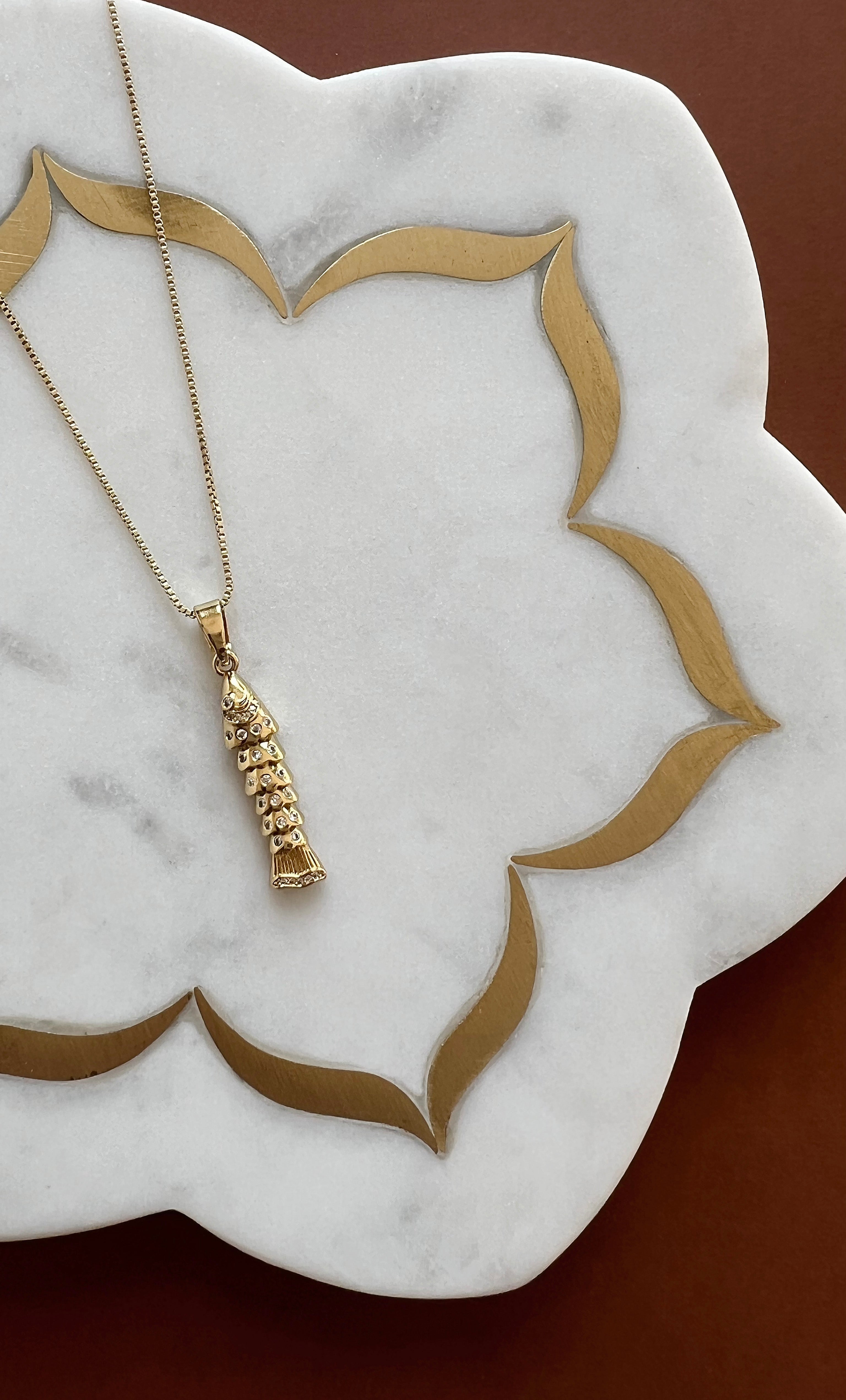 Lucky Koi Fish Charm Necklace - Gold Fill | Tunik - Tunik