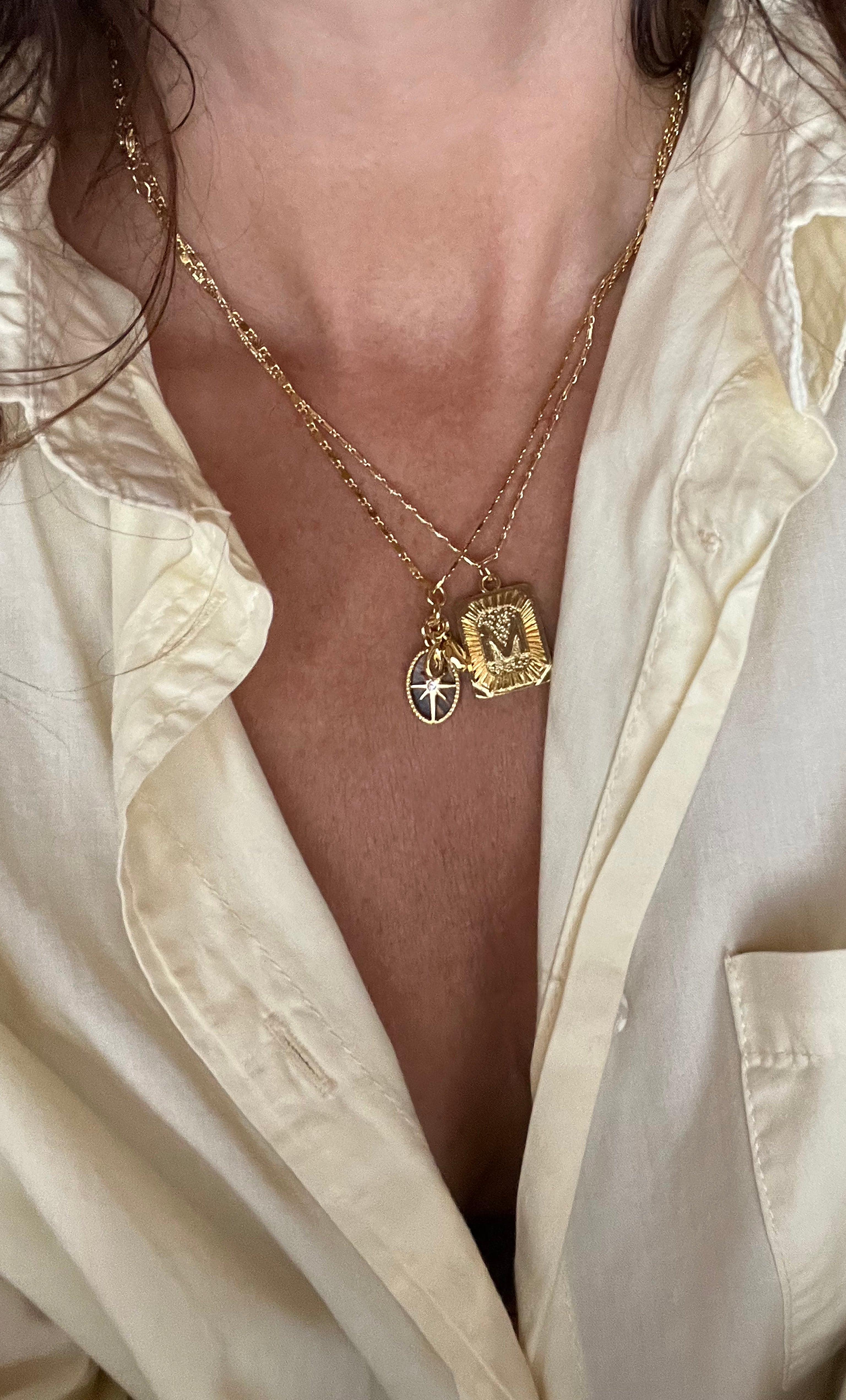Celestial Charm Necklace – Gold Filled Chain with Tiger’s Eye Pendant | Tunik
