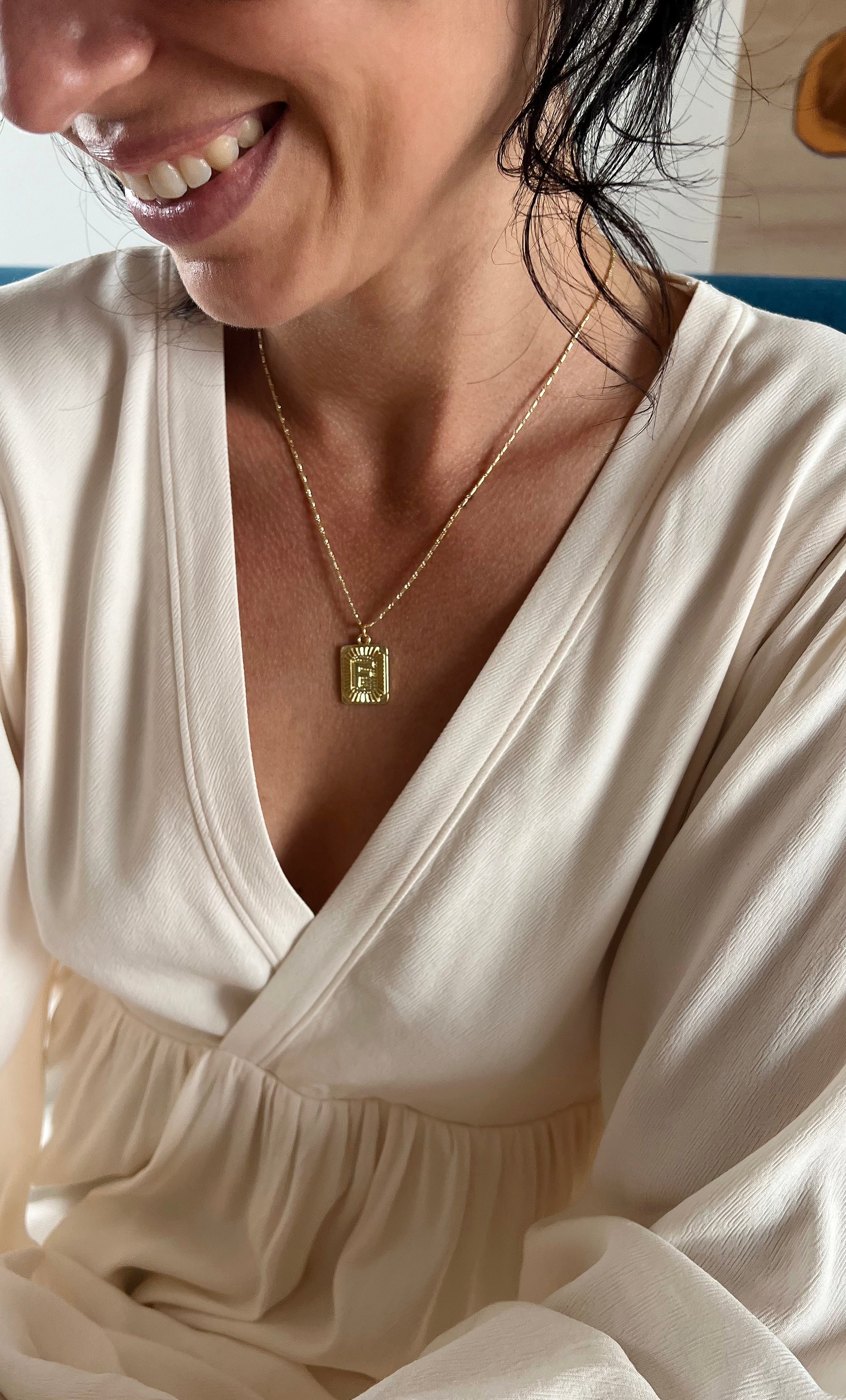 Personalised Alphabet Namesake Pendant Necklace - 14K Gold Fill - Tunik