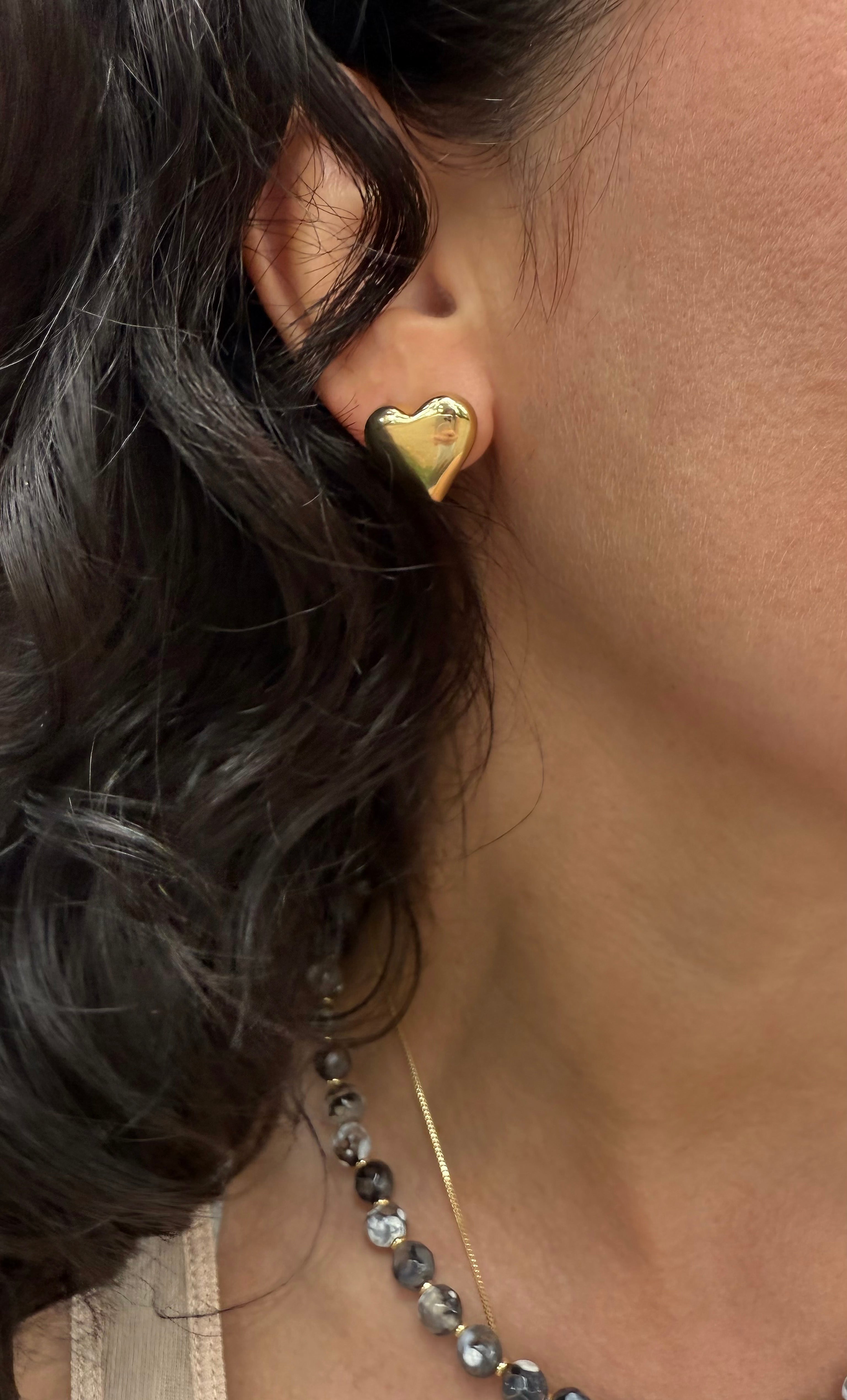 Pop Heart Stud Earrings - Gold Fill | Tunik