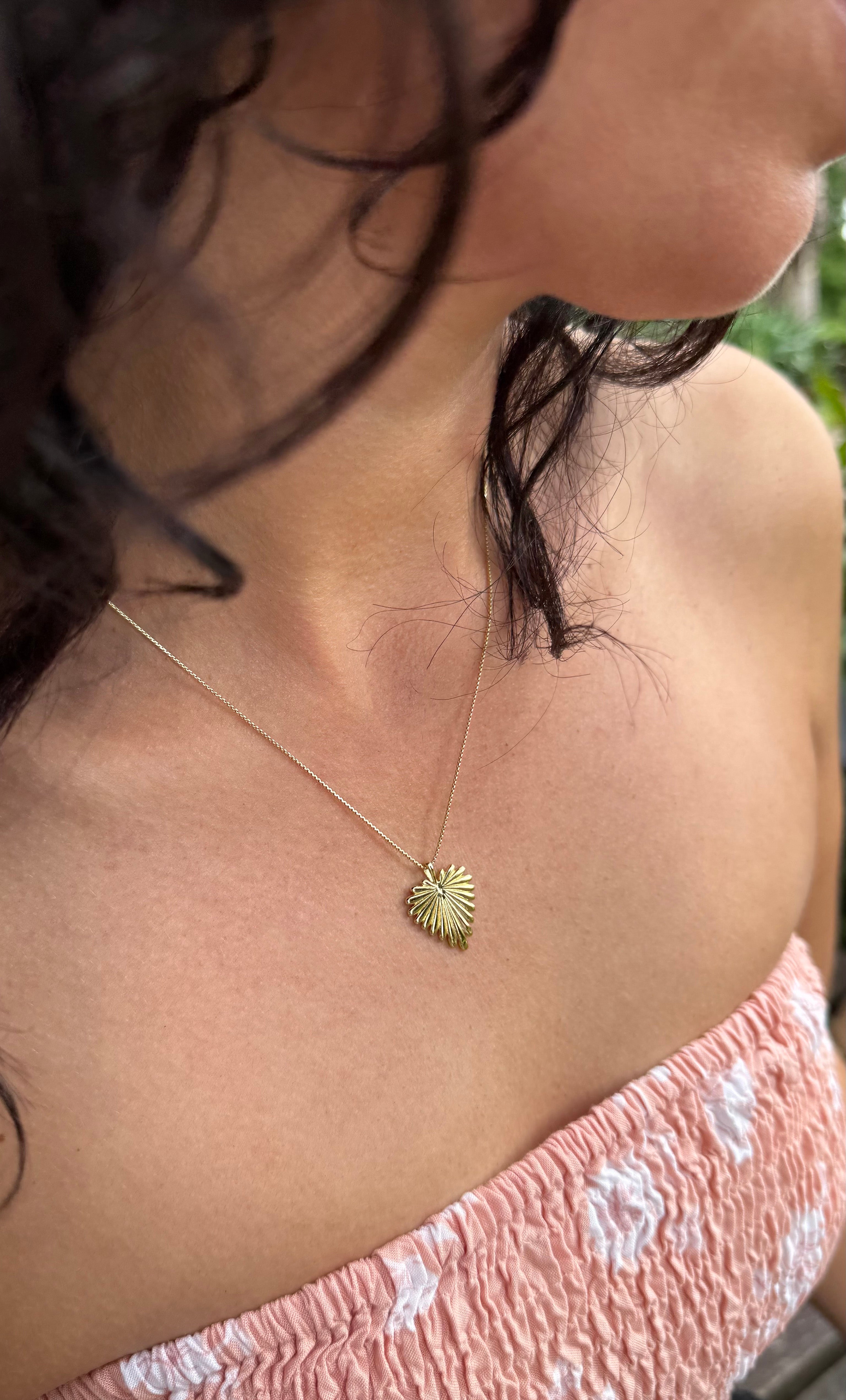 Ray Of Sunshine Heart Medallion Necklace - Gold Fill | Tunik