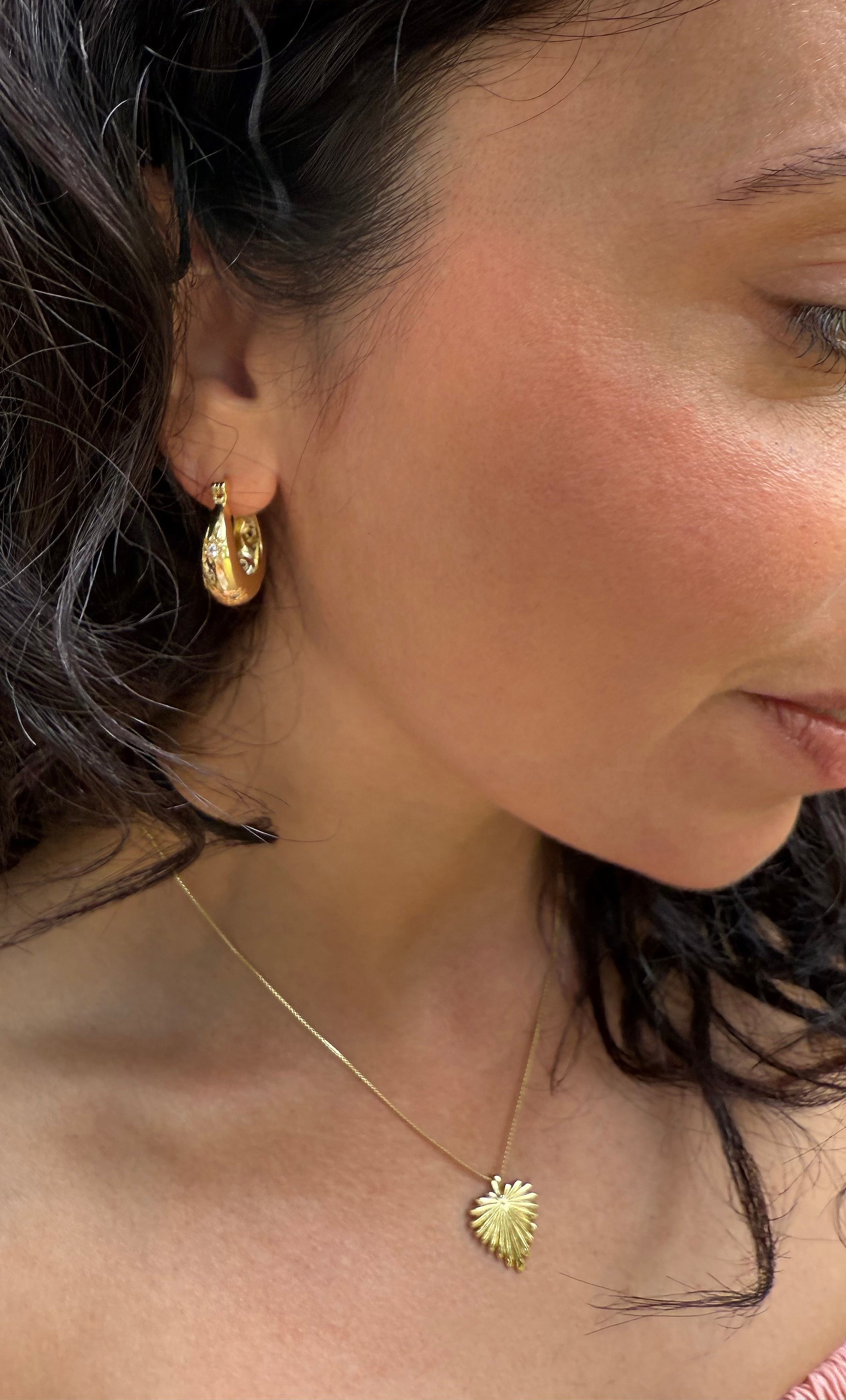 Celestial Star Dome Hoop Earrings – 16K Gold Fill | Tunik