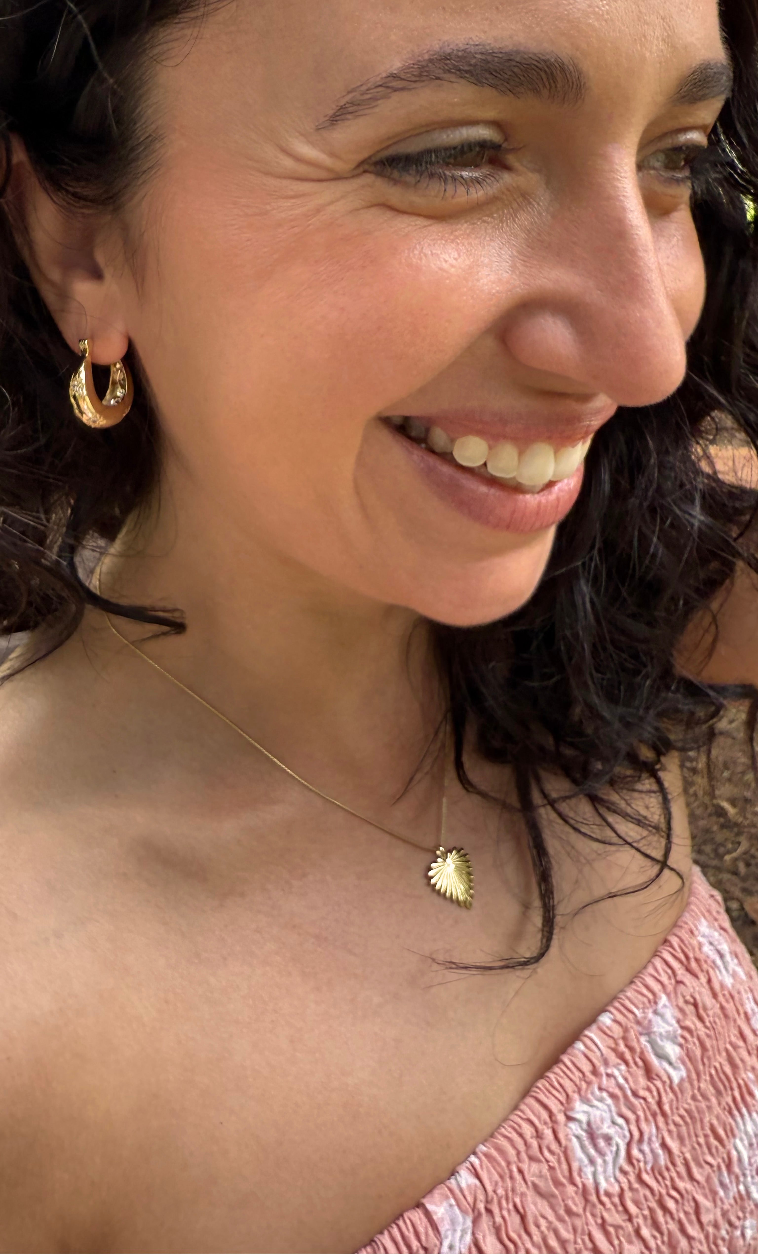 Celestial Star Dome Hoop Earrings – 16K Gold Fill | Tunik