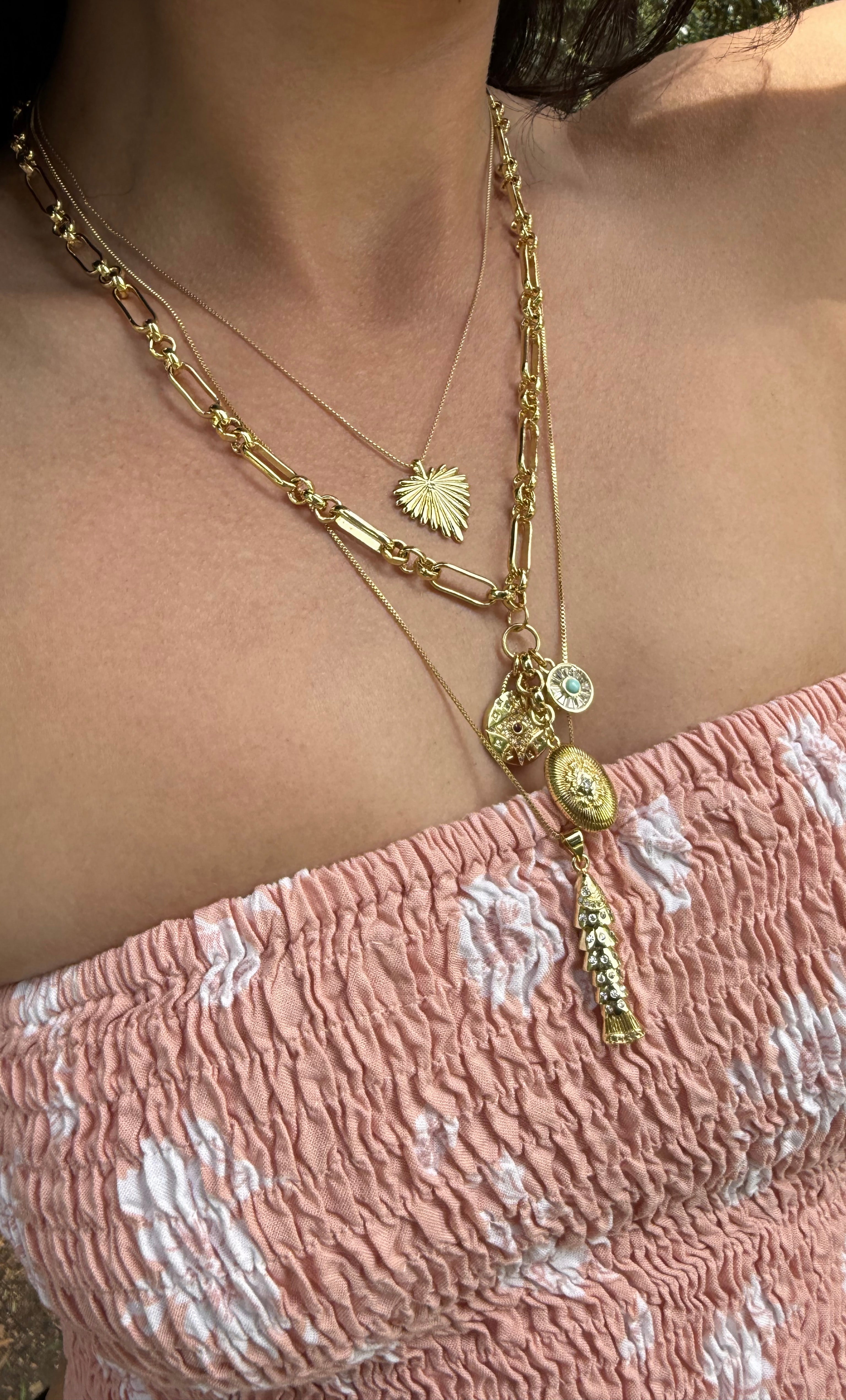 Ray Of Sunshine Heart Medallion Necklace - Gold Fill | Tunik