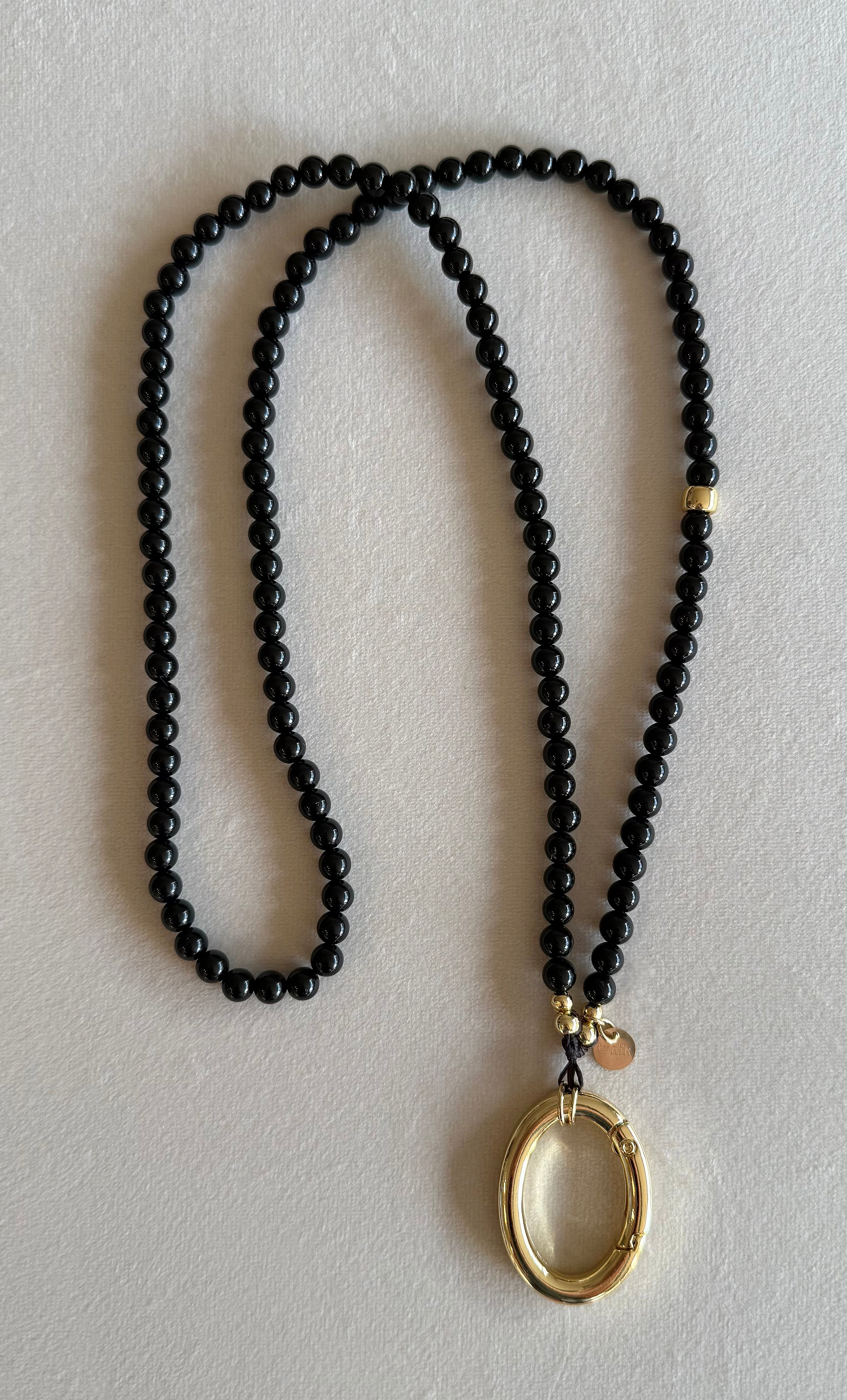 The Utility Lanyard Eyewear and Keys Necklace in Agate Stone Beads with 14K Gold Fill | Tunik