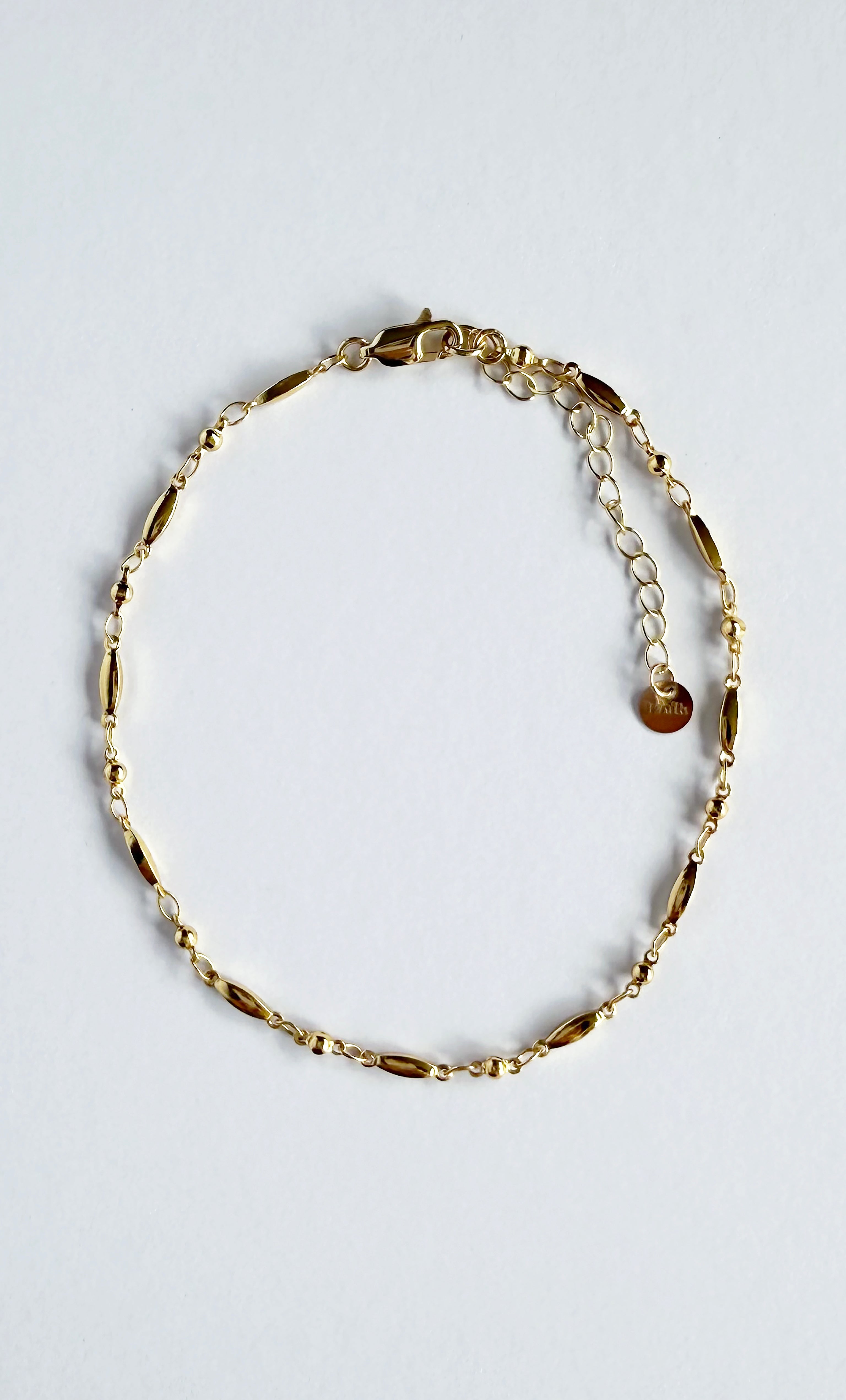 Atlas 24K Gold Fill Beaded Cable Chain Anklet | Tunik