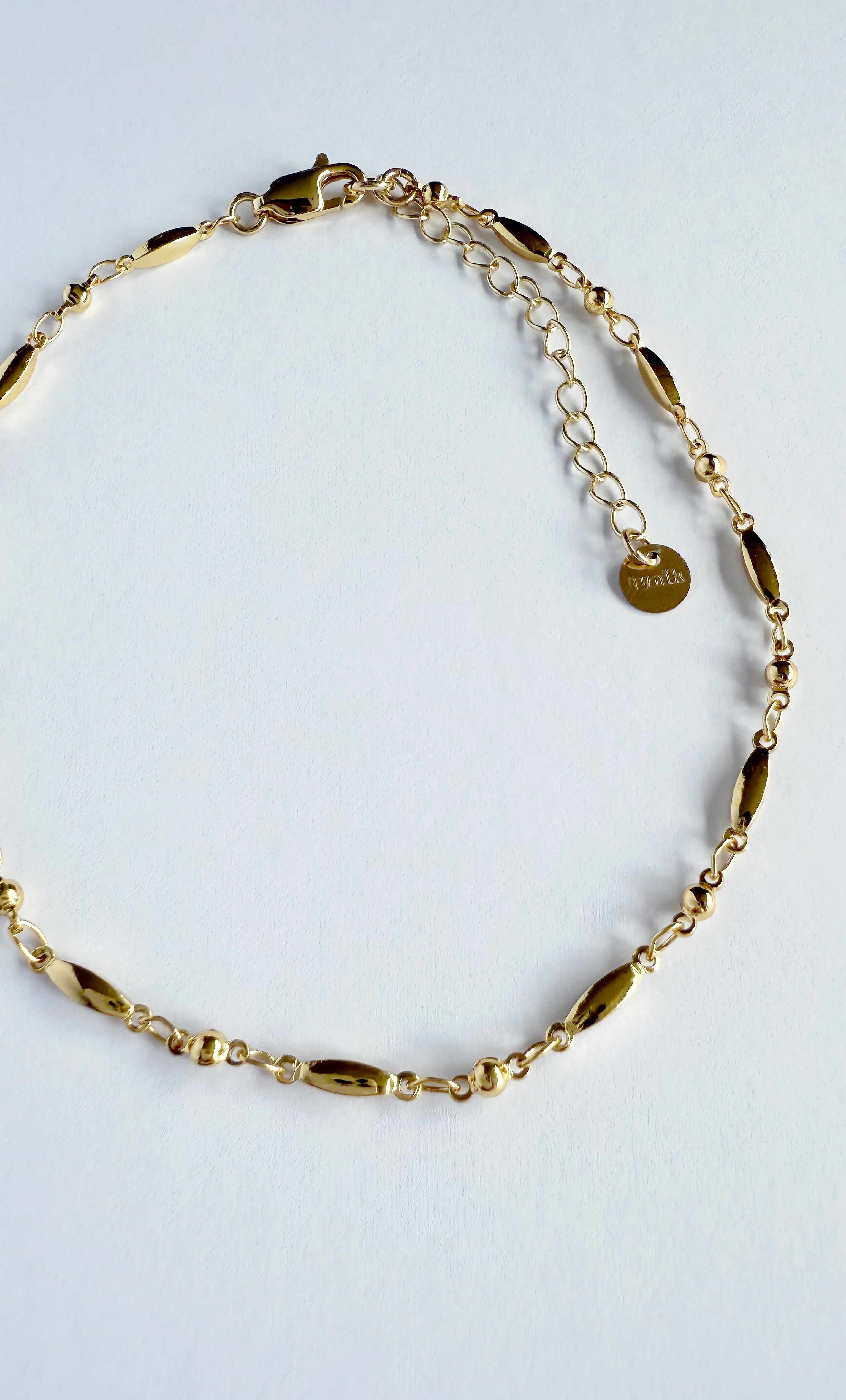 Atlas 24K Gold Fill Beaded Cable Chain Anklet | Tunik