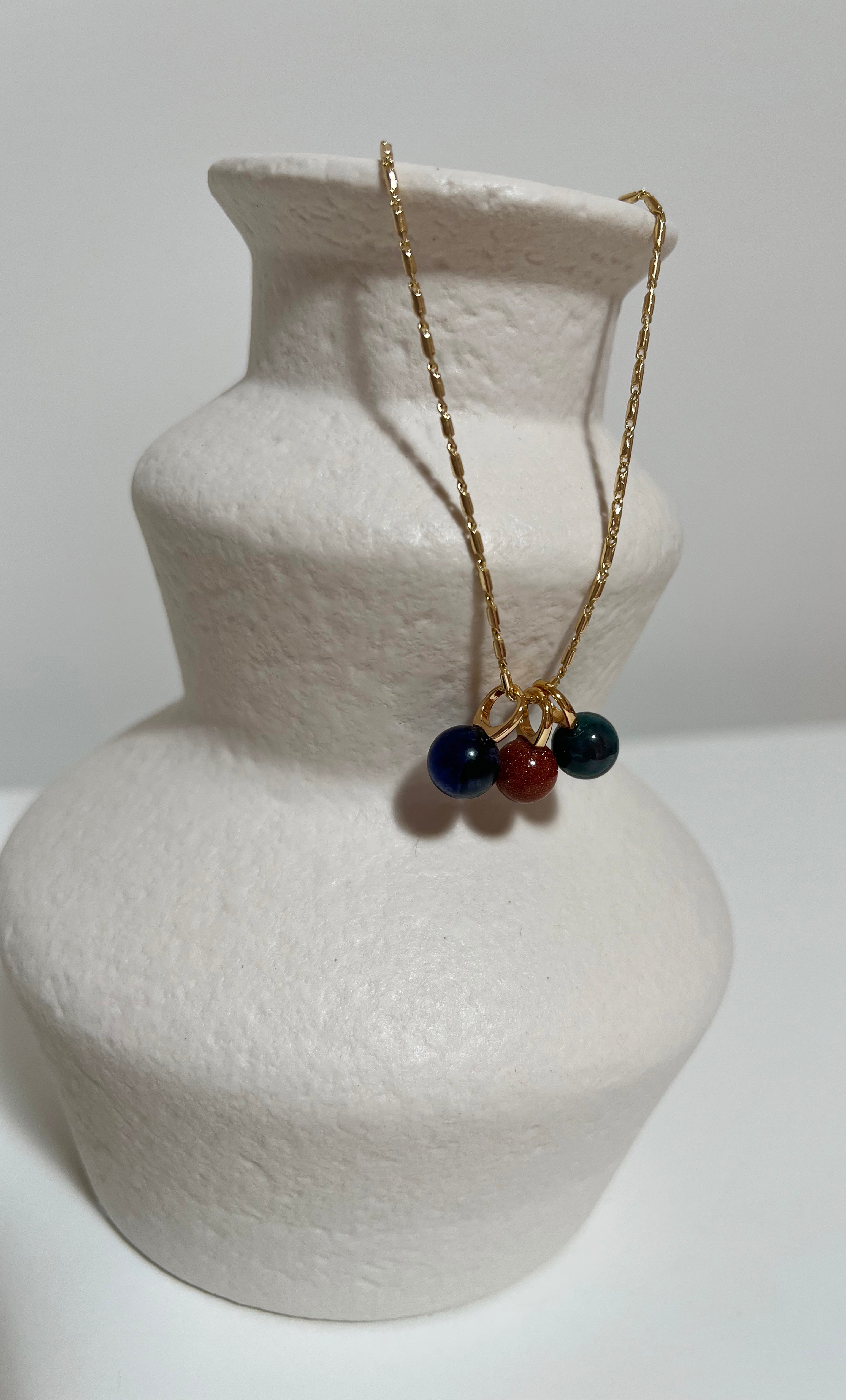 Bauble Charm Necklace – Gold Fill Necklace with Mixed Healing Stones | Tunik