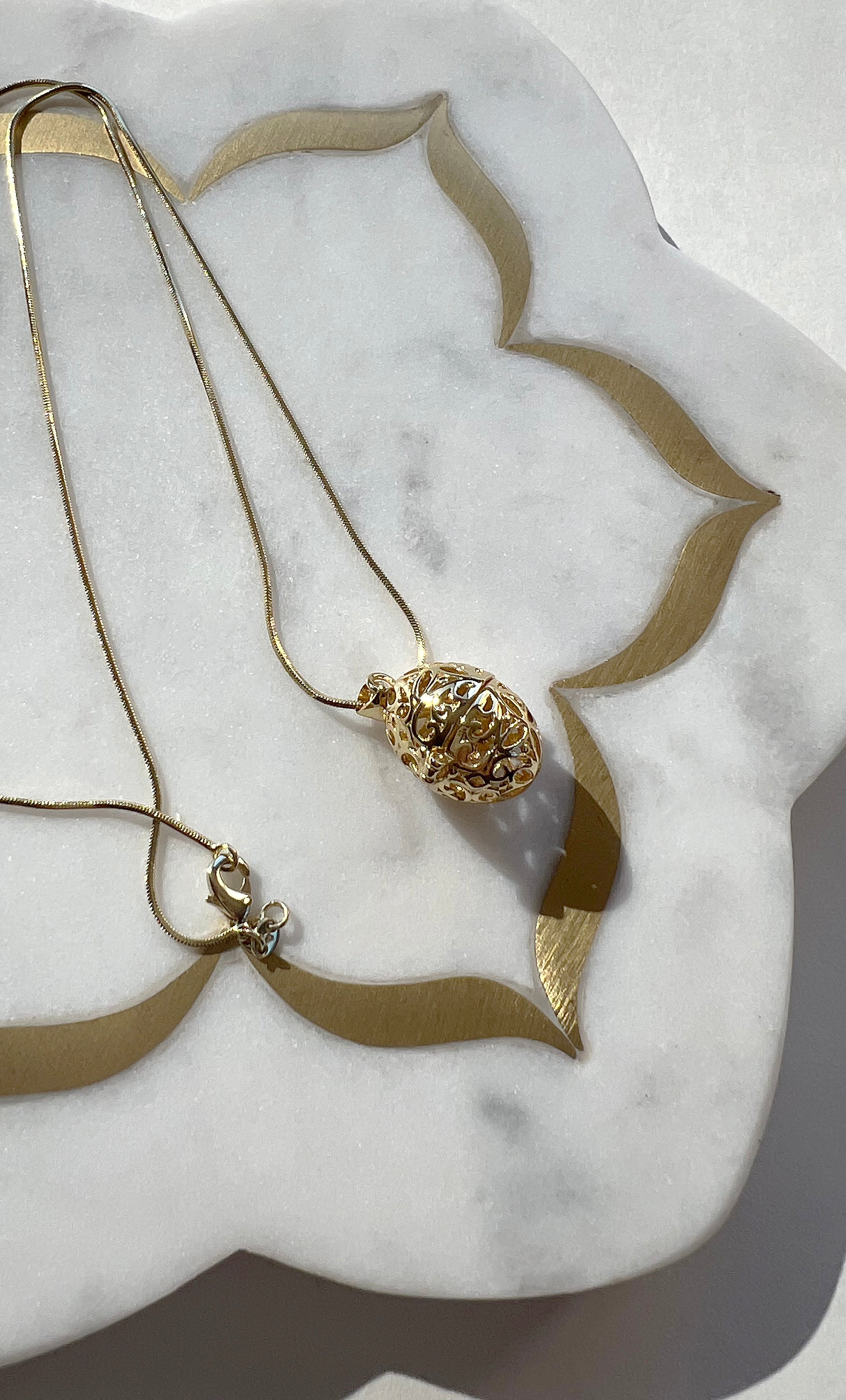 Cage Sphere Locket Pendant Necklace – Gold Fill | Tunik