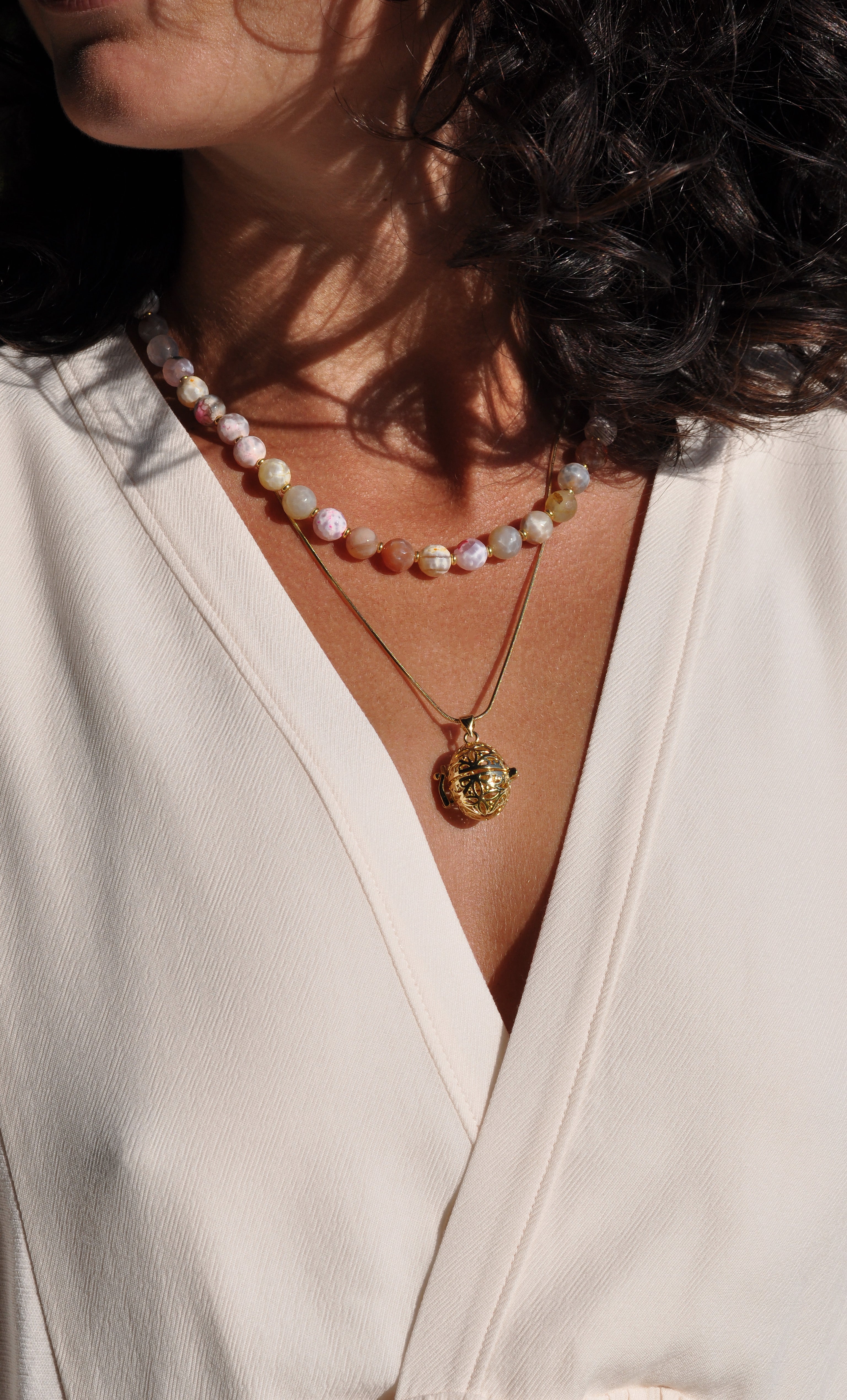 Cage Sphere Locket Pendant Necklace – Gold Fill | Tunik