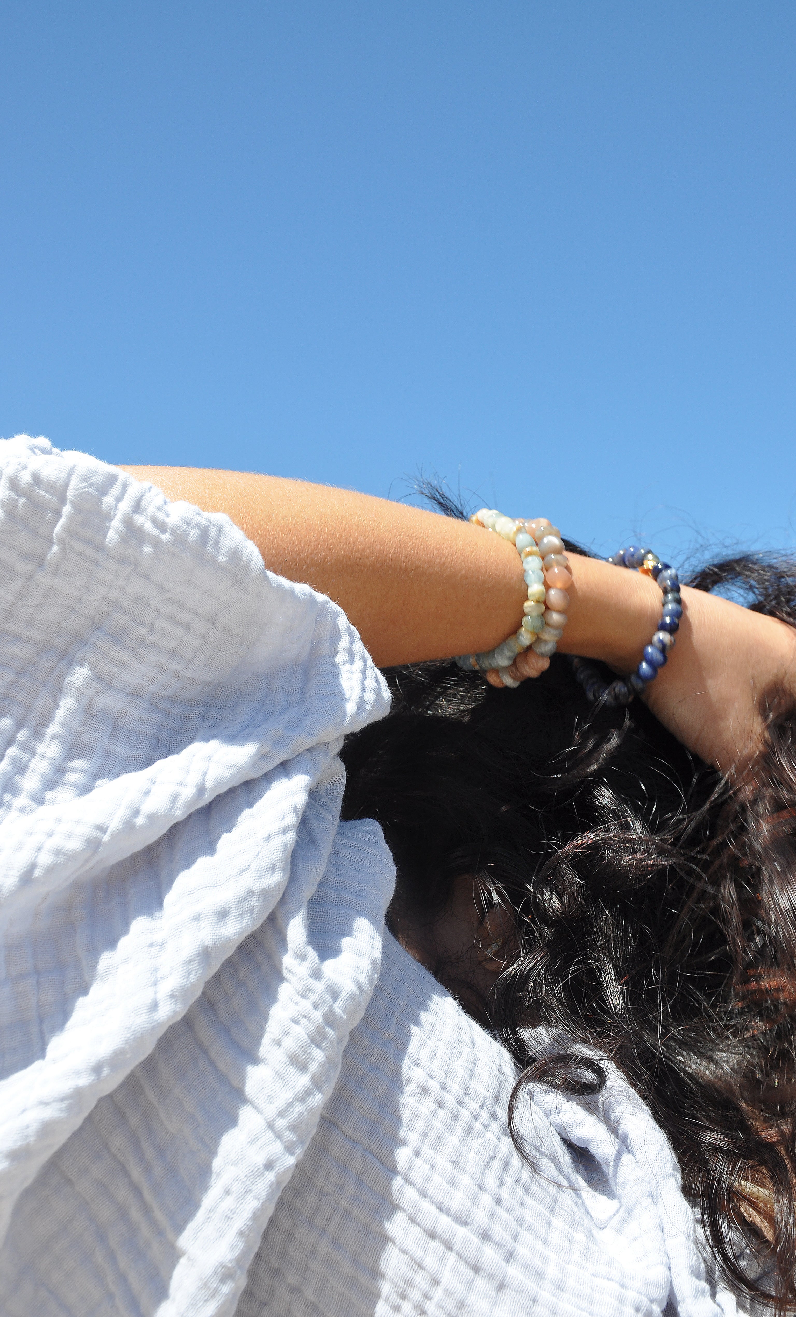 Drift Peach Moonstone Stone Beaded Bracelet | Tunik