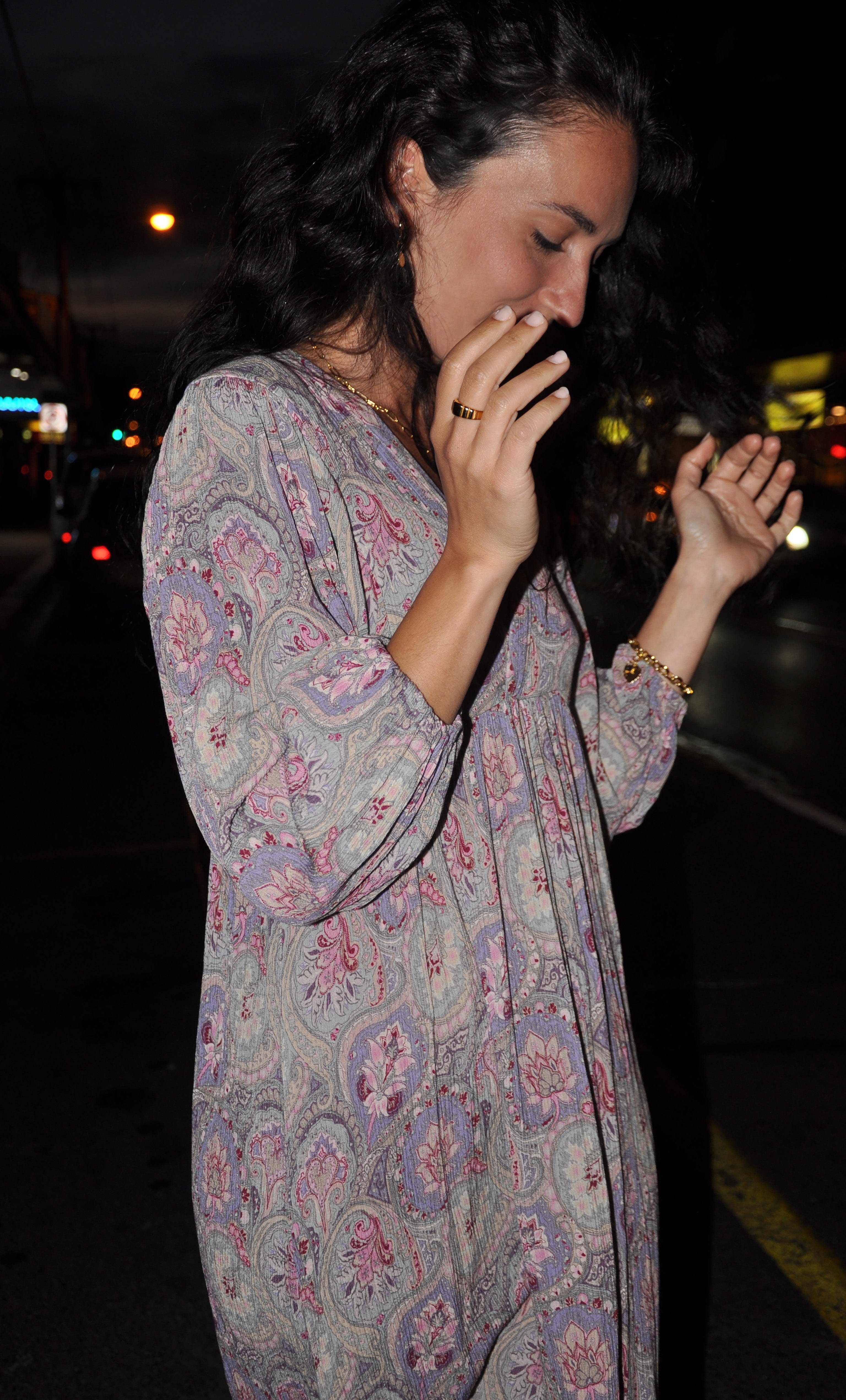 Harper Midi Dress – Pastel Paisley Print in Crinkle Viscose | Tunik Australia